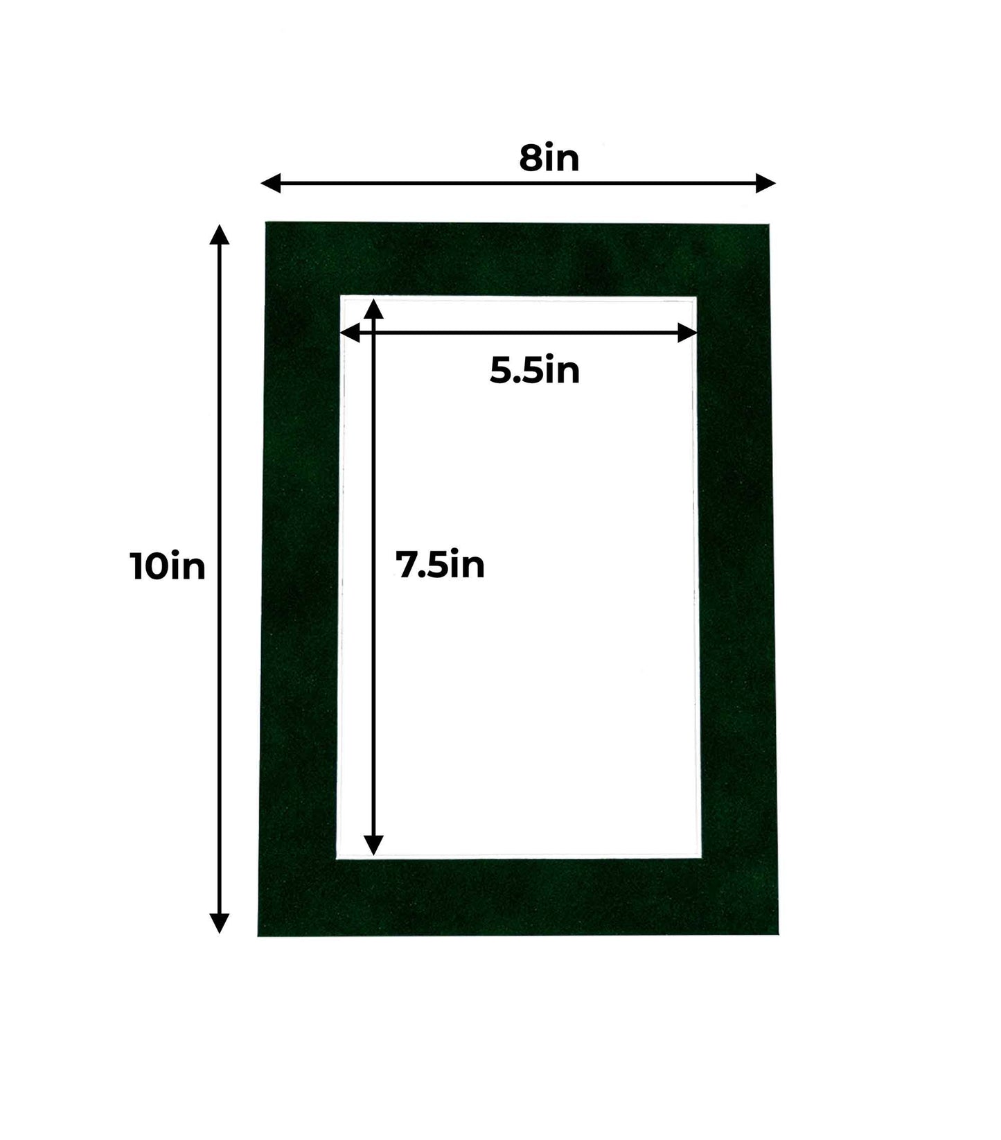 Pack of 10 Green Suede Precut Acid-Free Matboard Set with Clear Bags & Backings