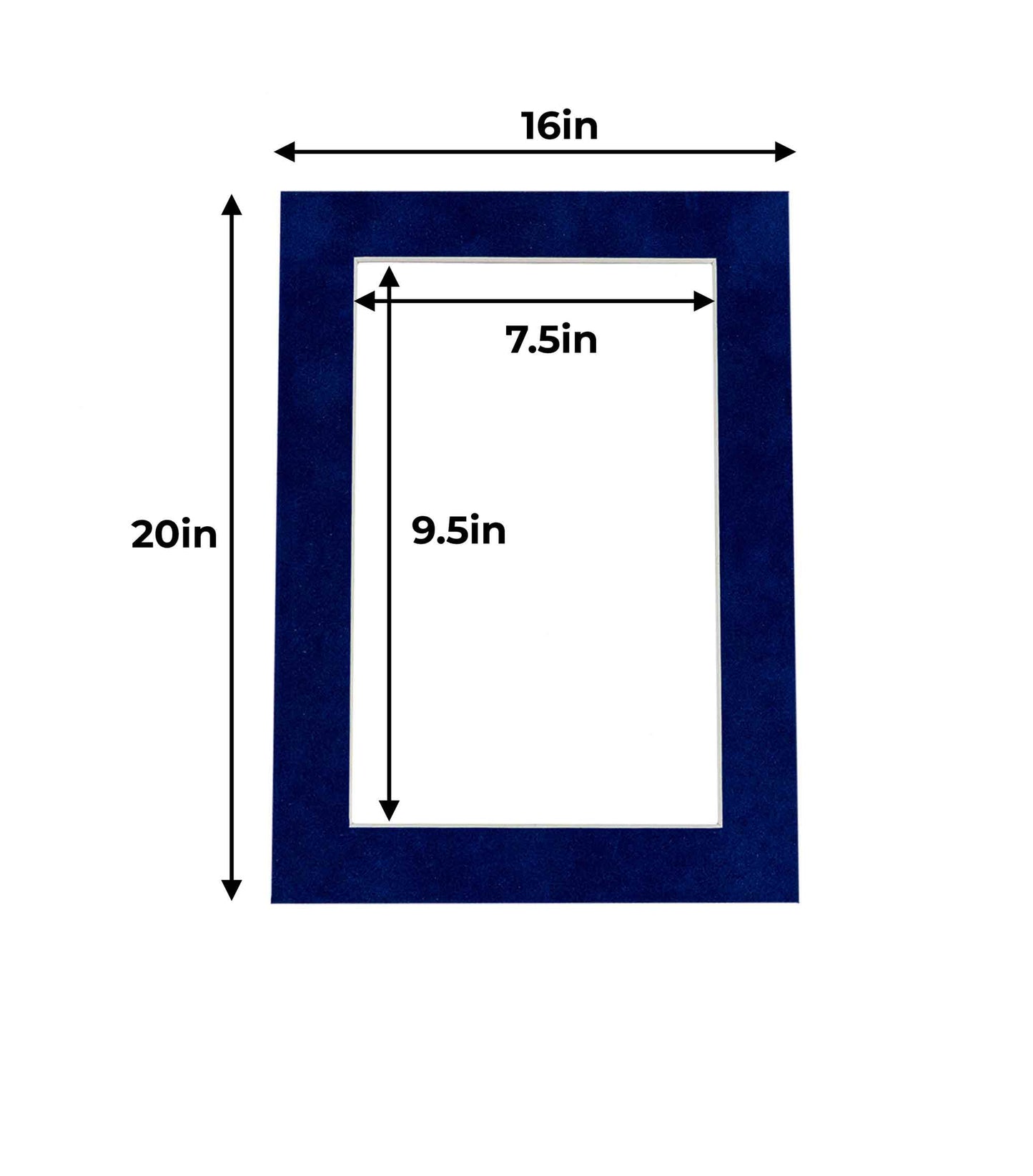 Brooke Blue Suede Precut Acid-Free Matboard Set with Clear Bag & Backing