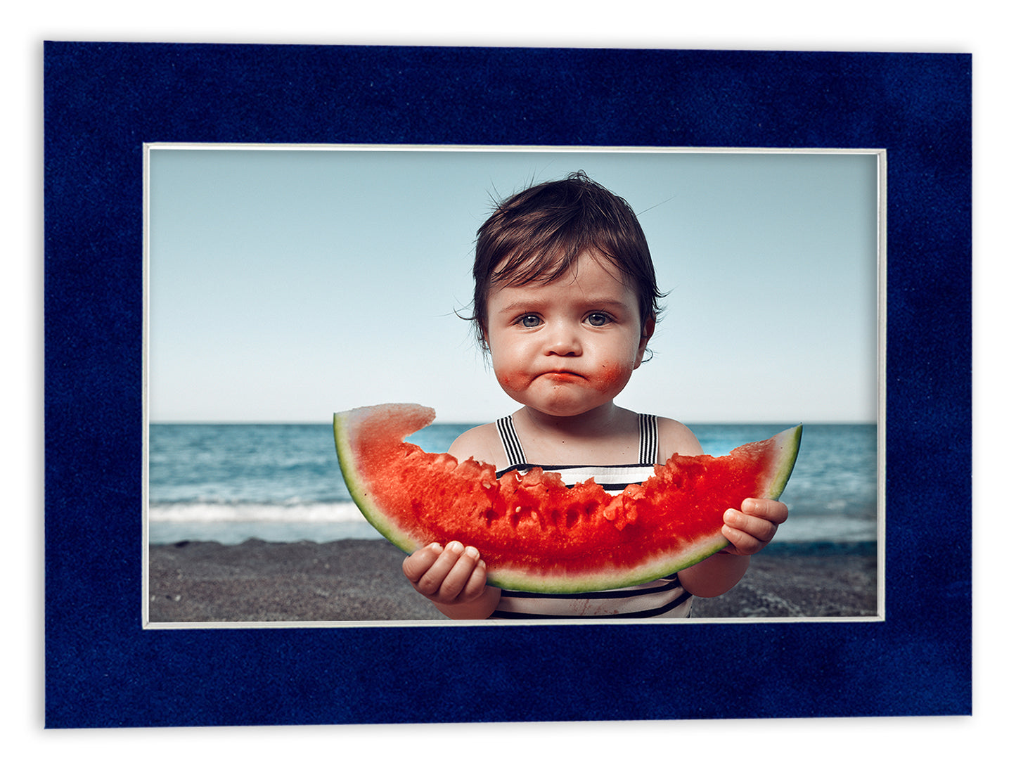 Brooke Blue Suede Precut Acid-Free Matboard Set with Clear Bag & Backing