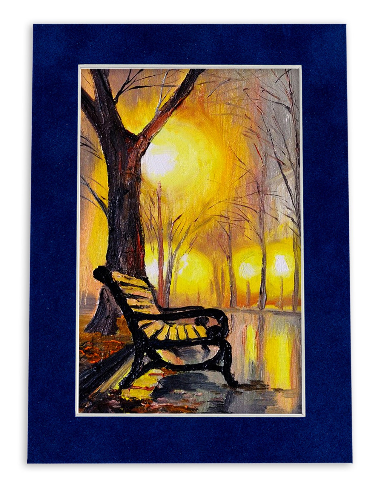 Brooke Blue Suede Precut Acid-Free Matboard Set with Clear Bag & Backing