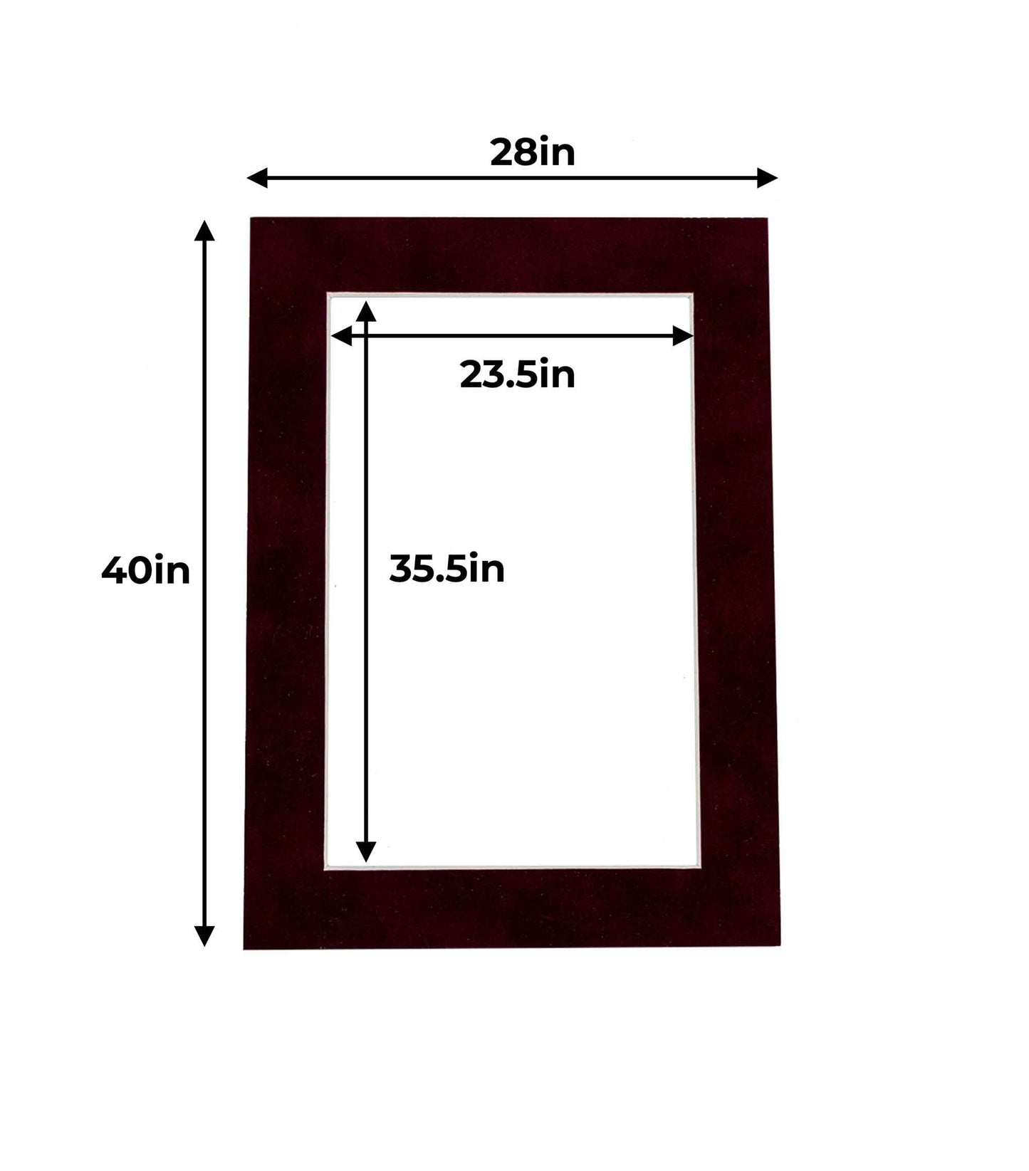 Dark Red Suede Precut Acid-Free Matboard