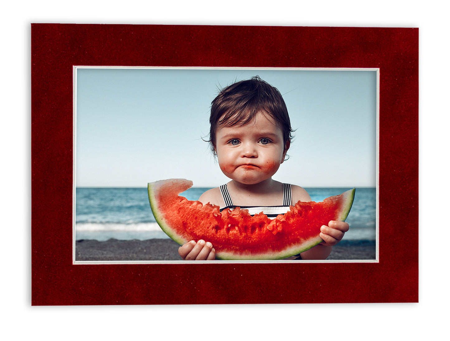 Pack of 10 Bright Red Suede Precut Acid-Free Matboards
