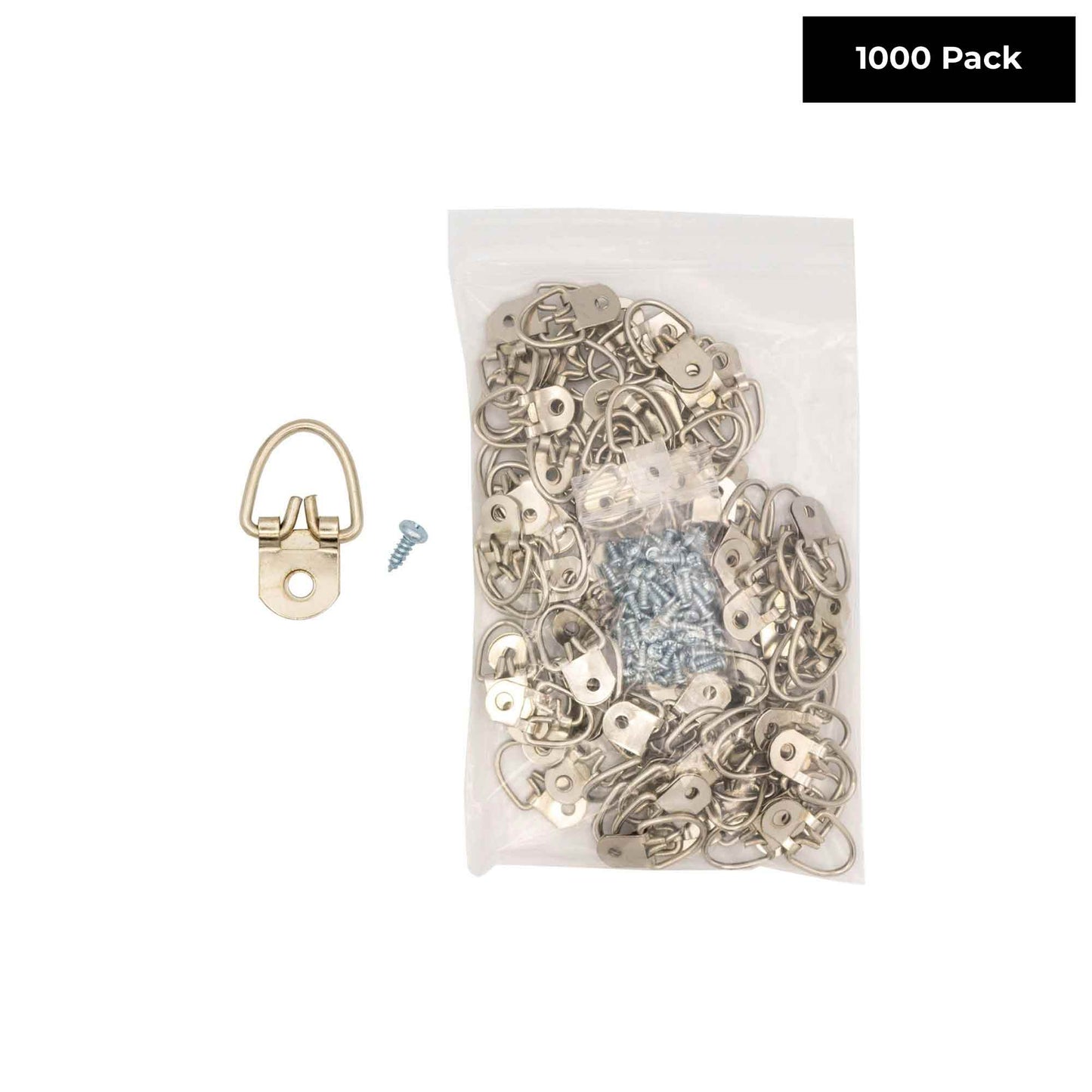 1-3/16" x 5/8" Zinc-Plated Heavy Duty D Ring Picture Hanger