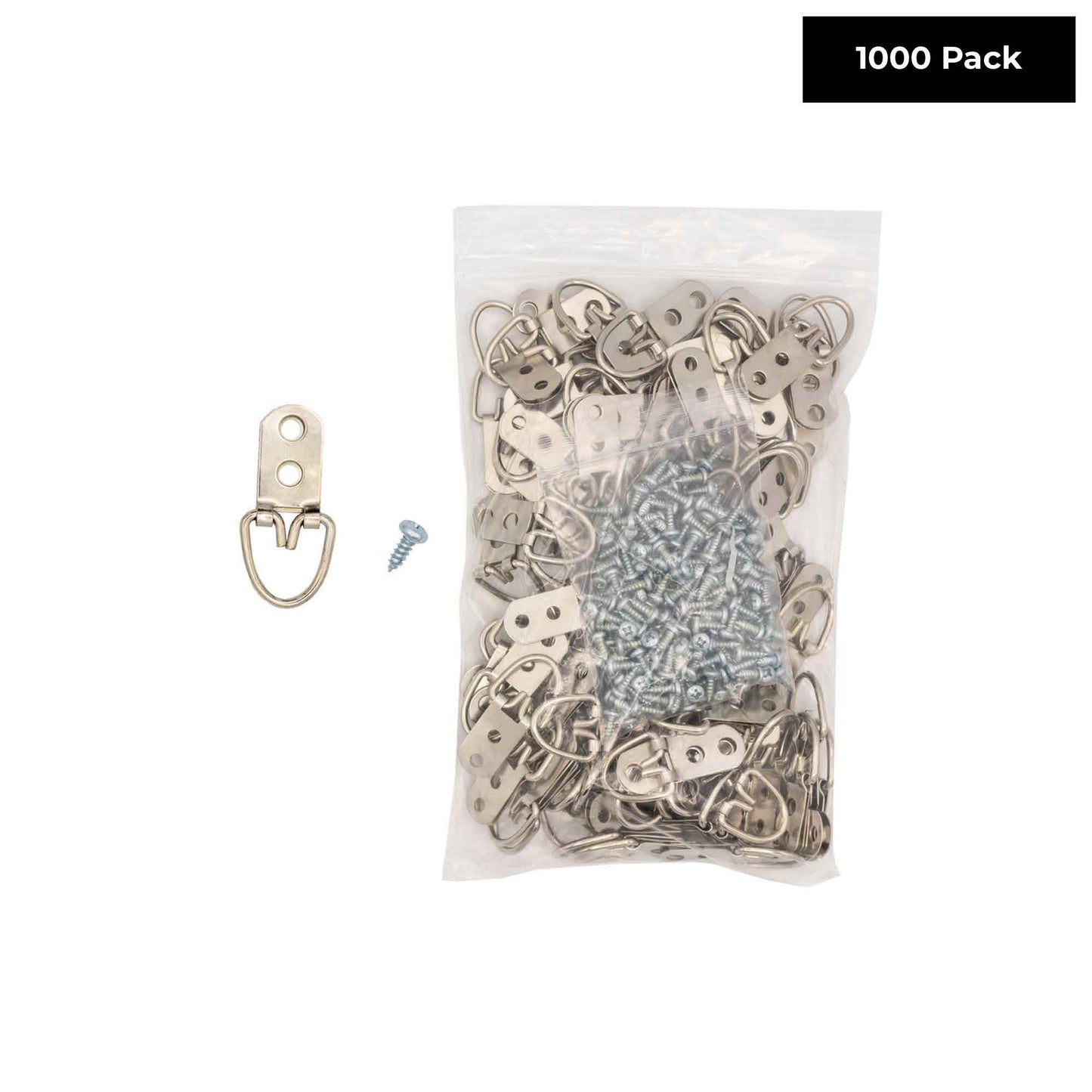 2-1/8" x 7/8" Zinc-Plated Heavy Duty D Ring Picture Hanger