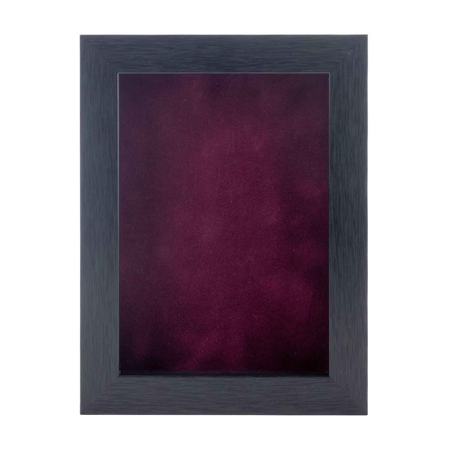 Charcoal Shadow Box Frame With Dark Berry Acid-Free Suede Backing