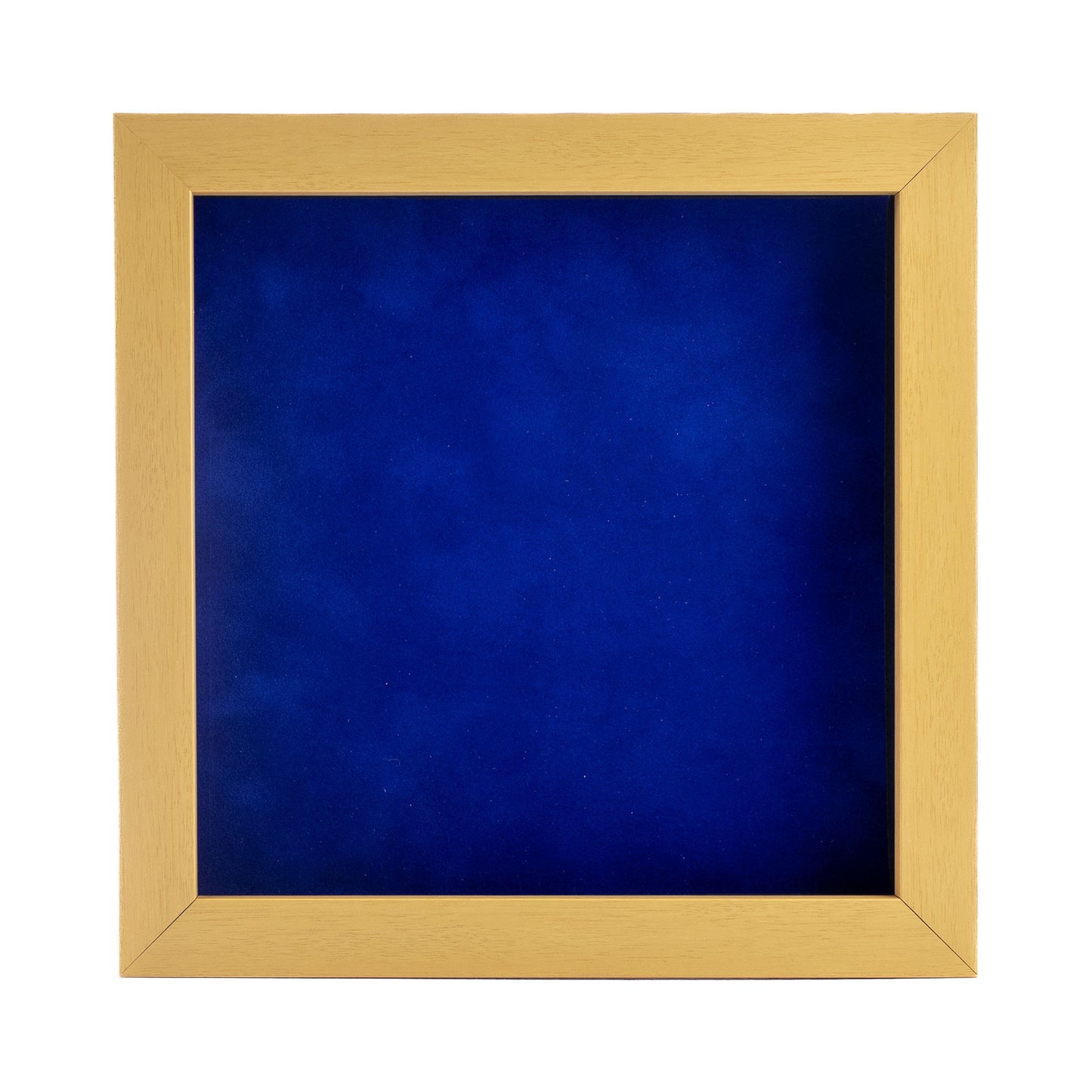 Natural Shadow Box Frame With Royal Blue Acid-Free Suede Backing