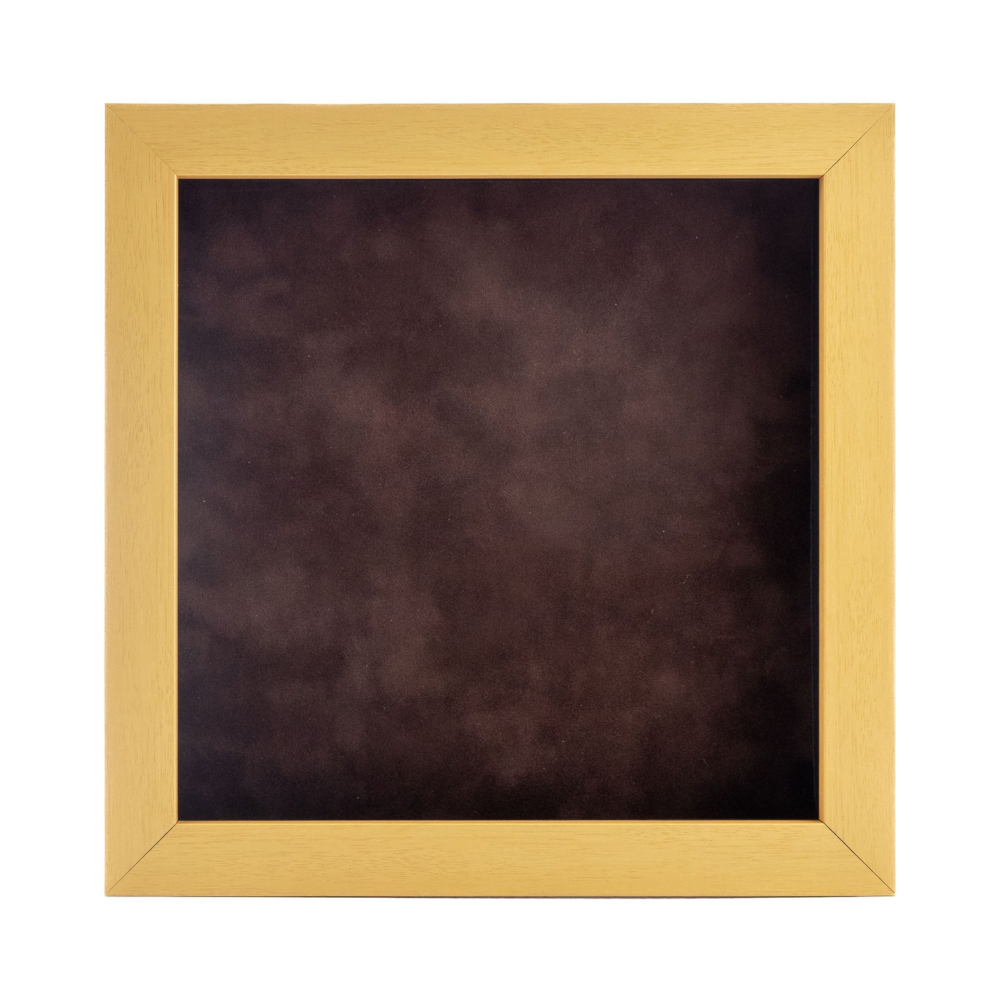 Natural Shadow Box Frame With Brown Acid-Free Suede Backing