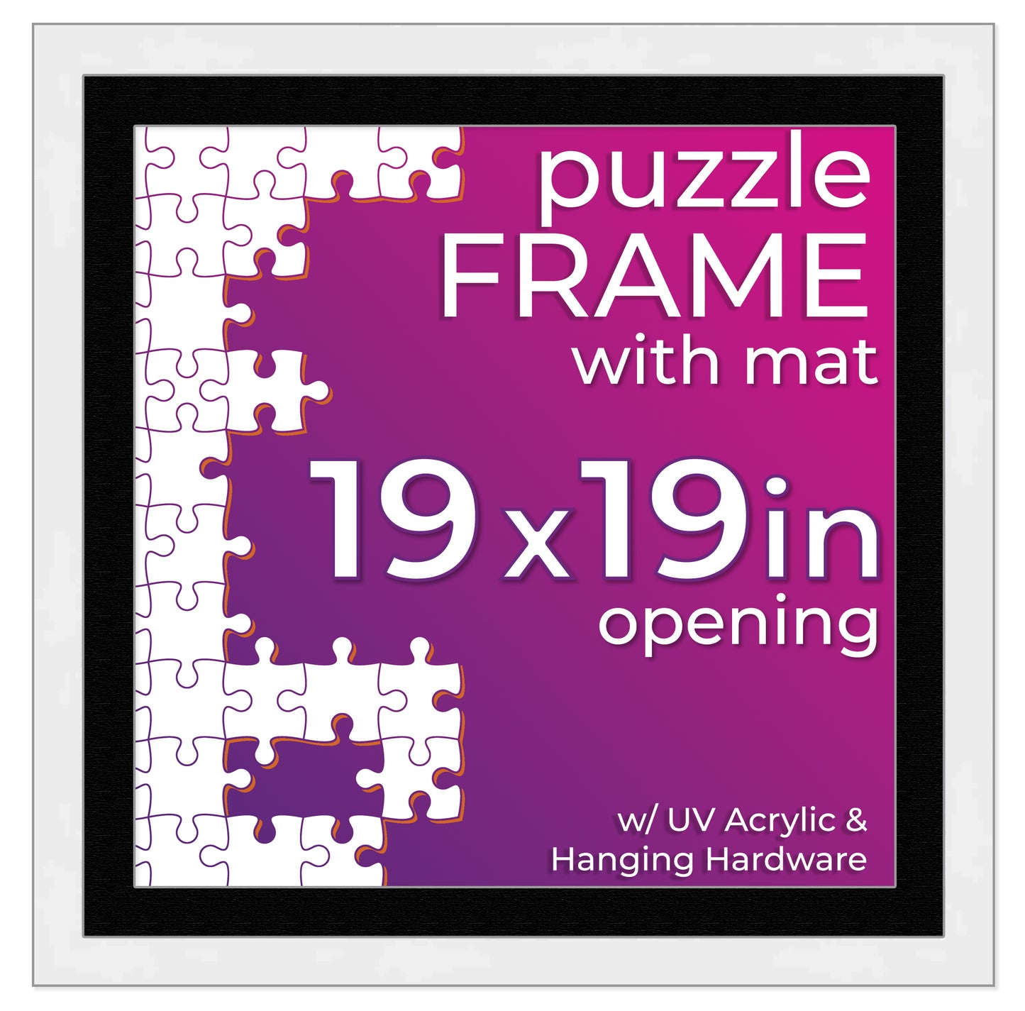 Contemporary White Wood Picture Frame