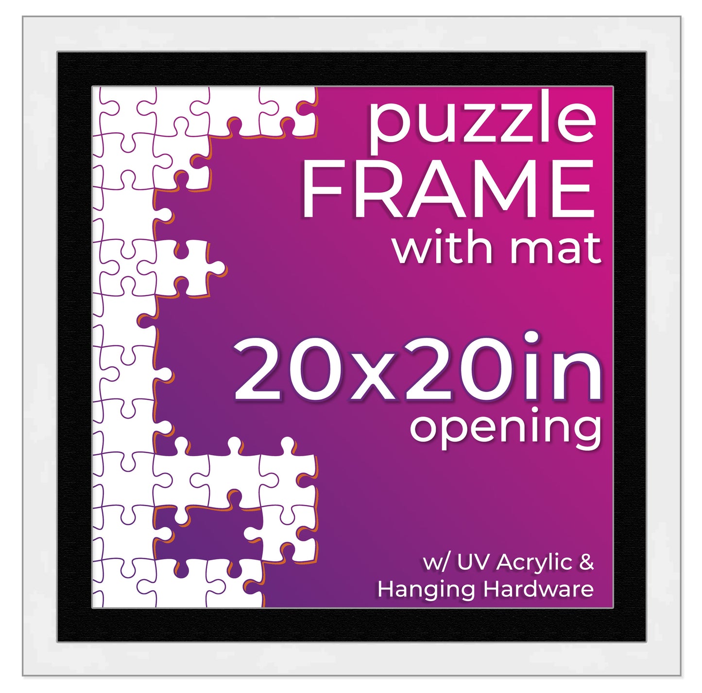 Contemporary White Wood Picture Frame