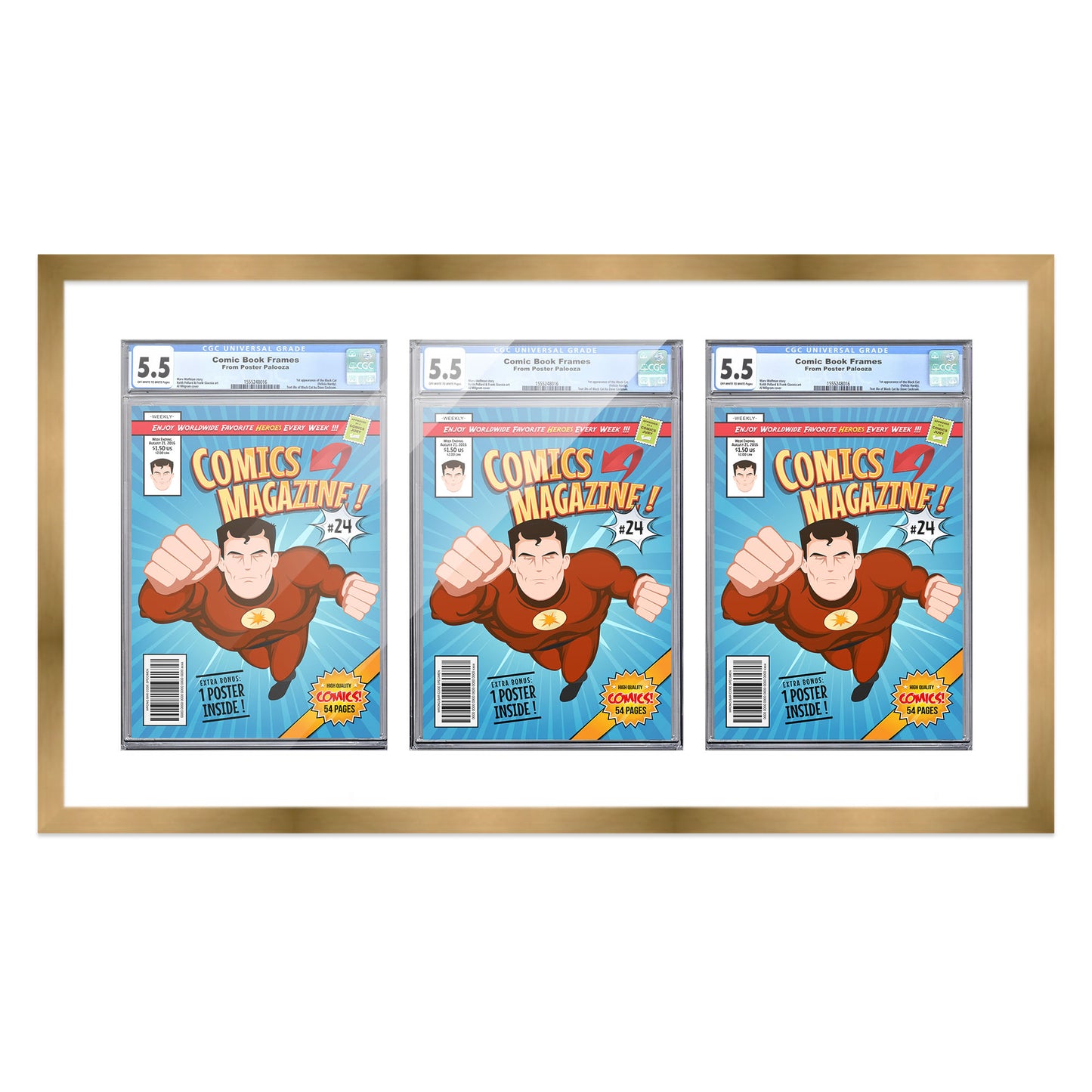 Comic Book Frame for 3 Comic Books
