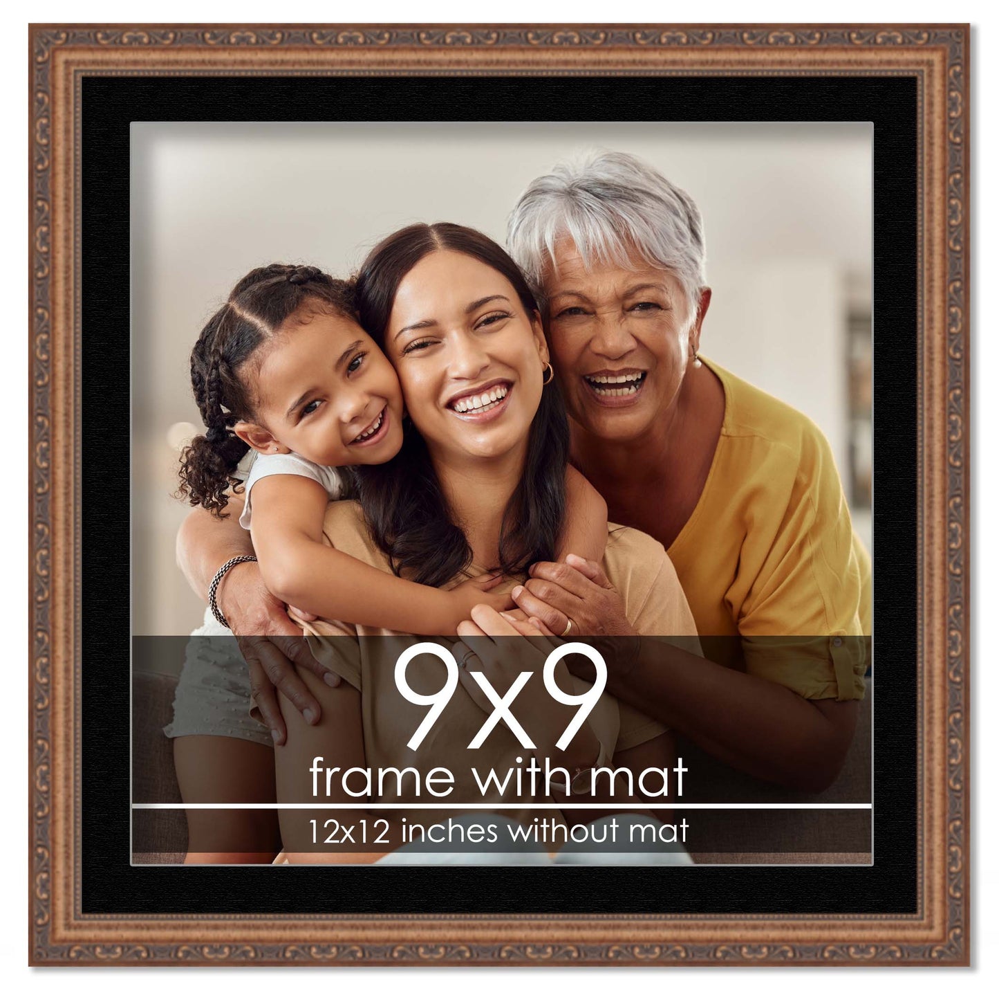 Antique Gold Frame with Black Mat