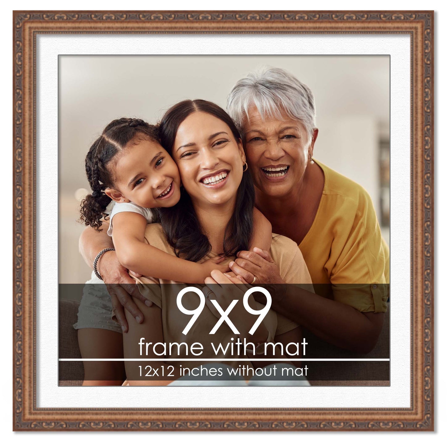 Antique Gold Frame with White Mat