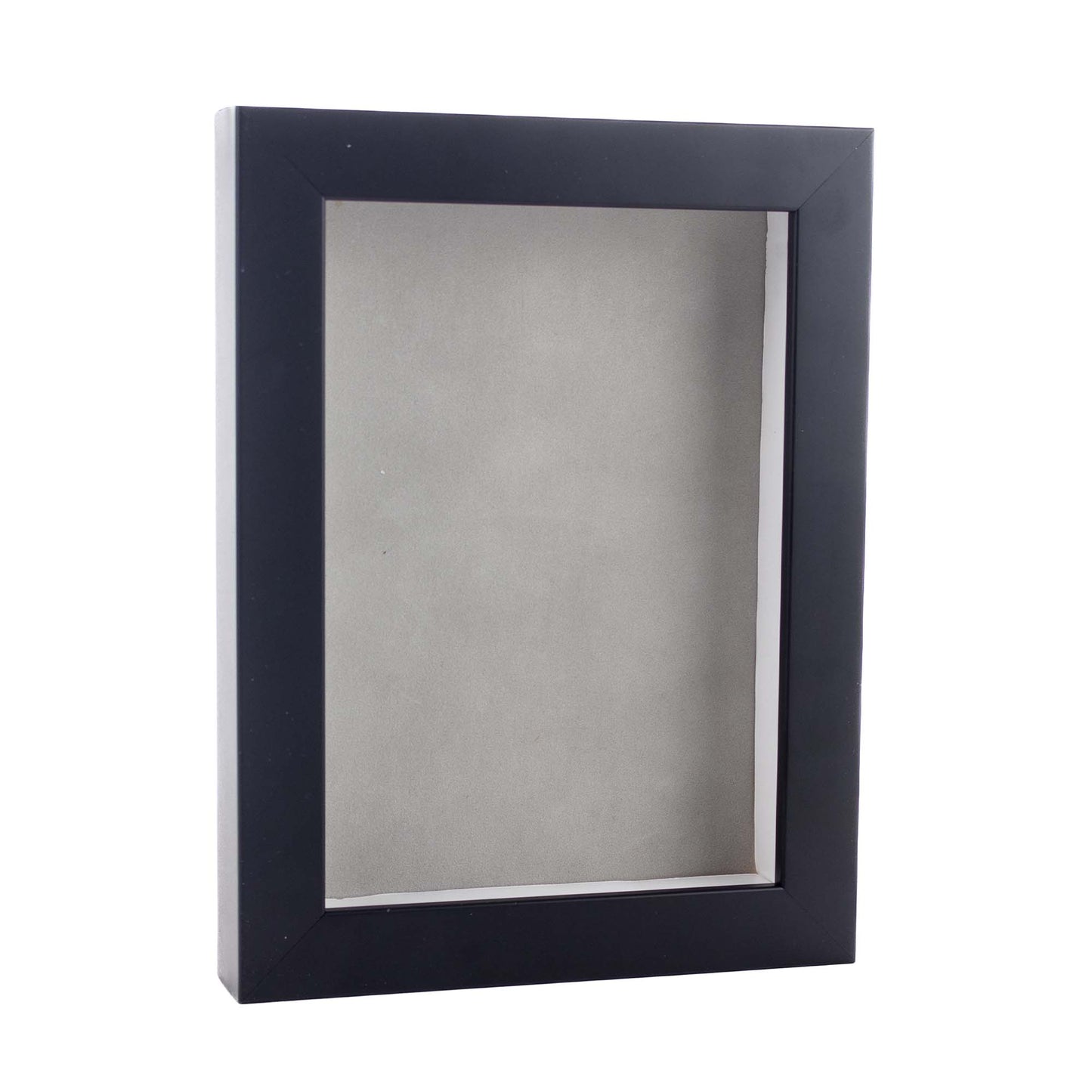 Black Shadow Box Frame With Light Grey Acid-Free Suede Backing