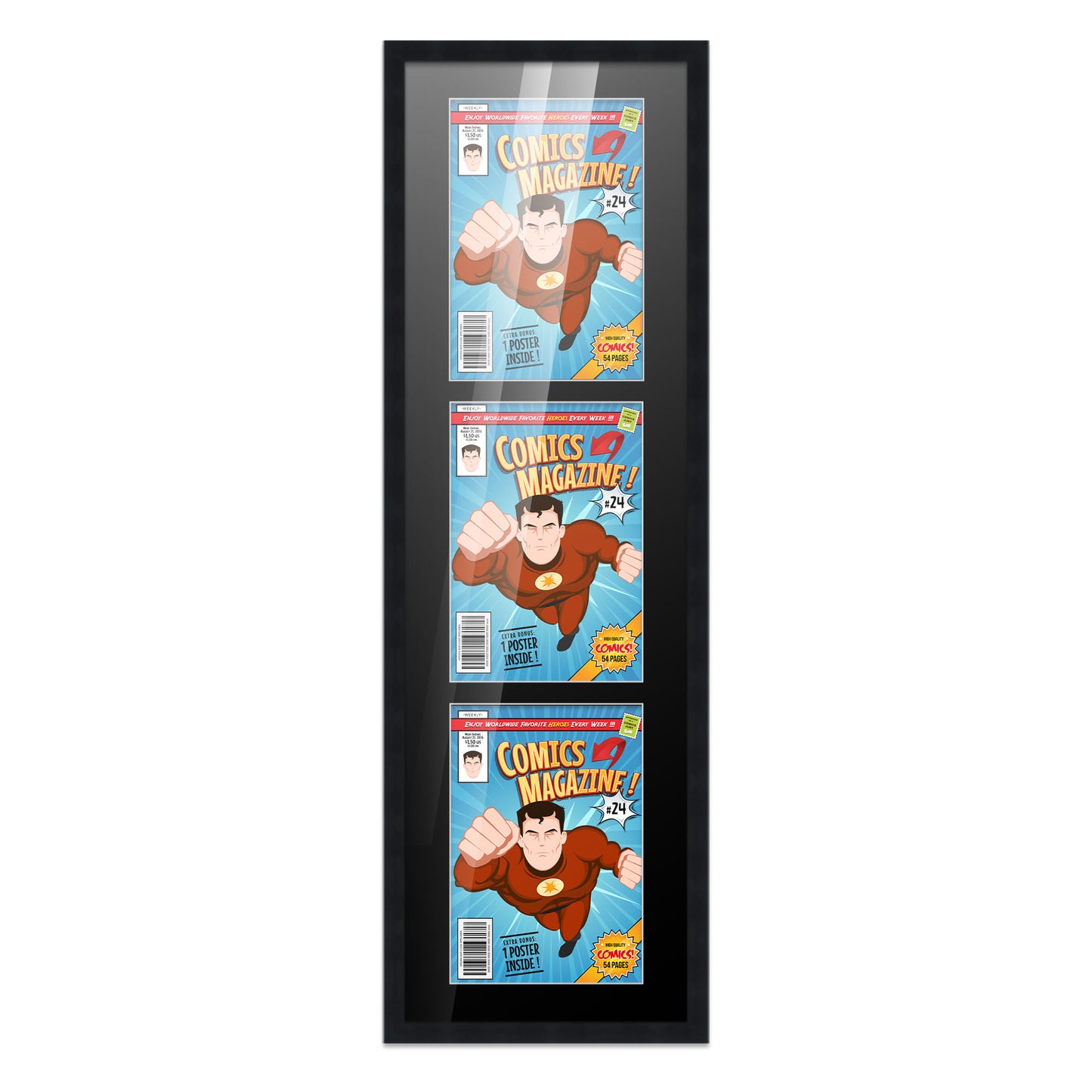 Comic Book Frame for 3 Comic Books