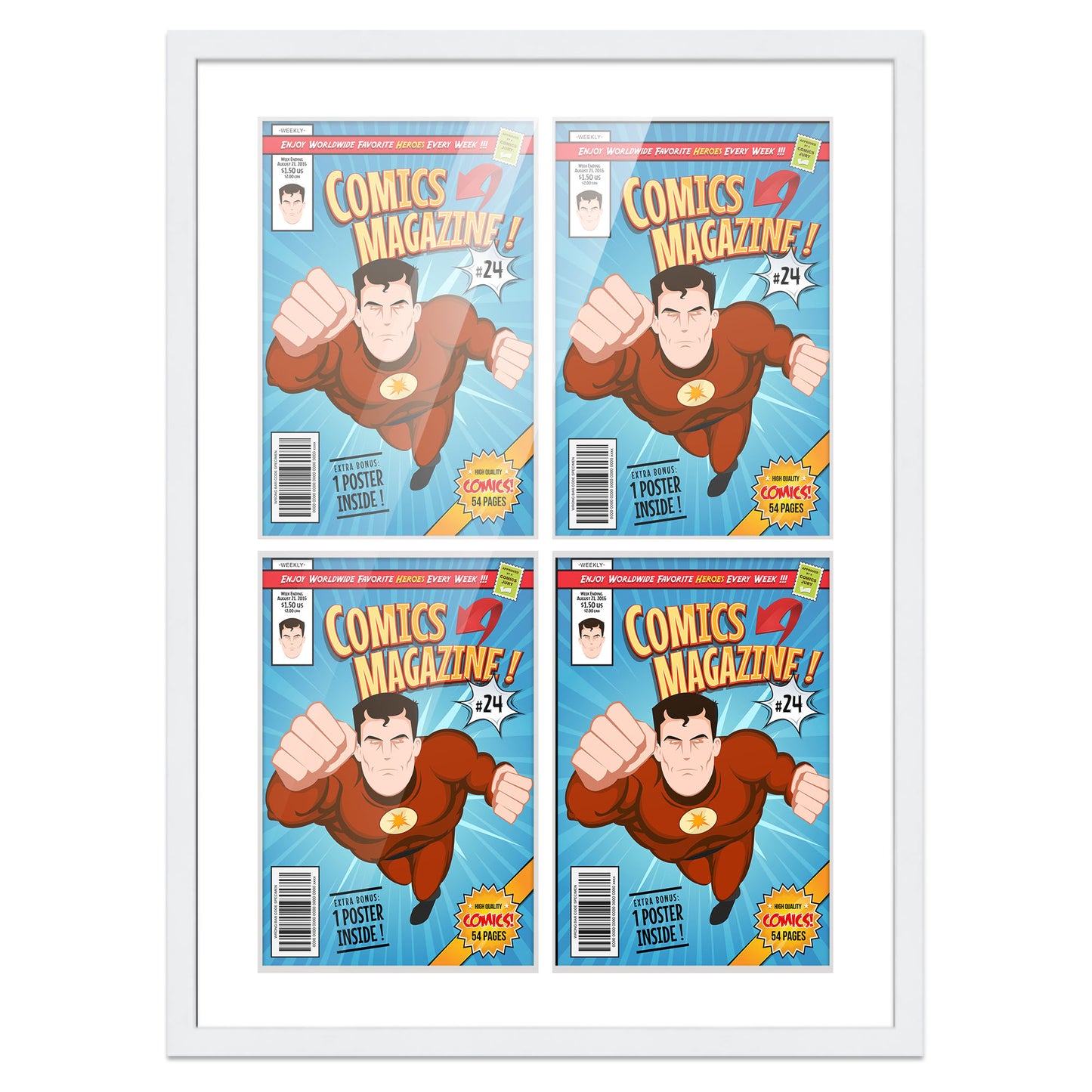 Comic Book Frame for 4 Comic Books