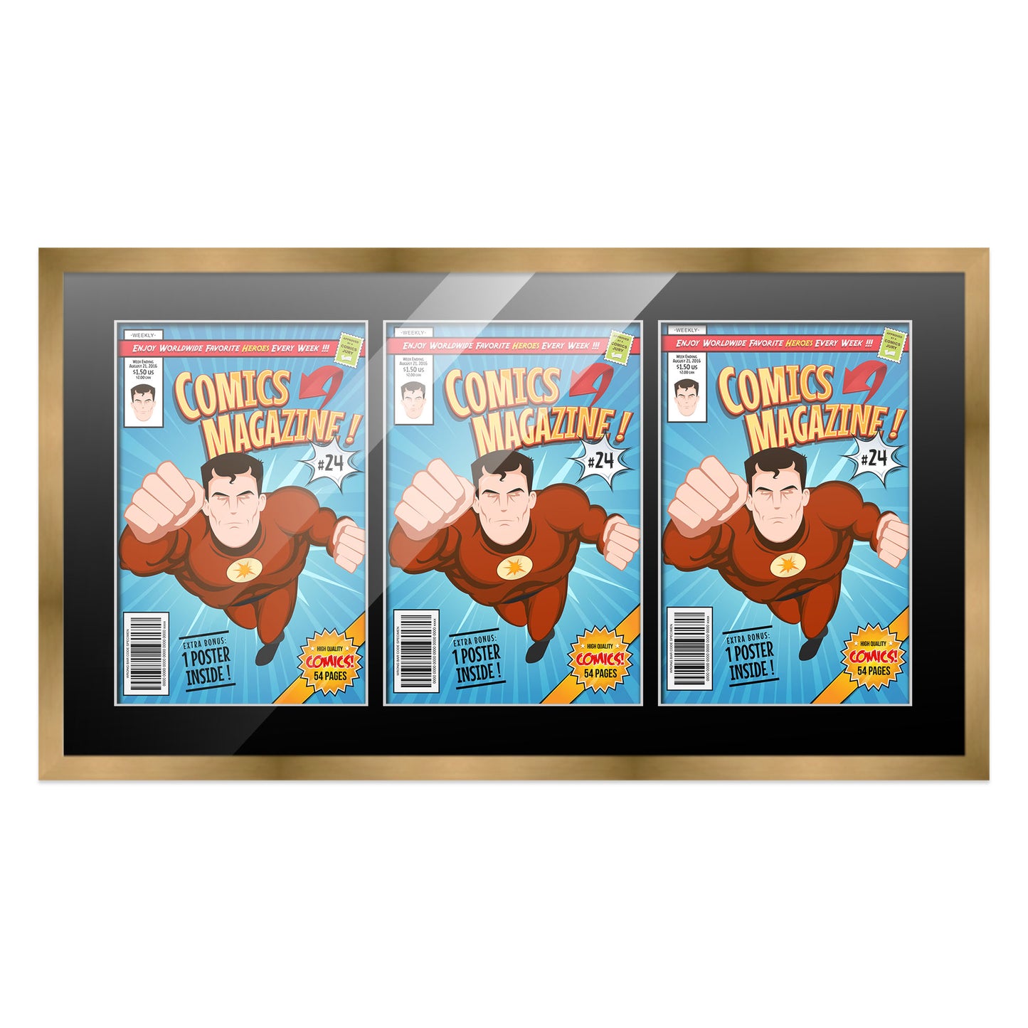 Comic Book Frame for 3 Comic Books