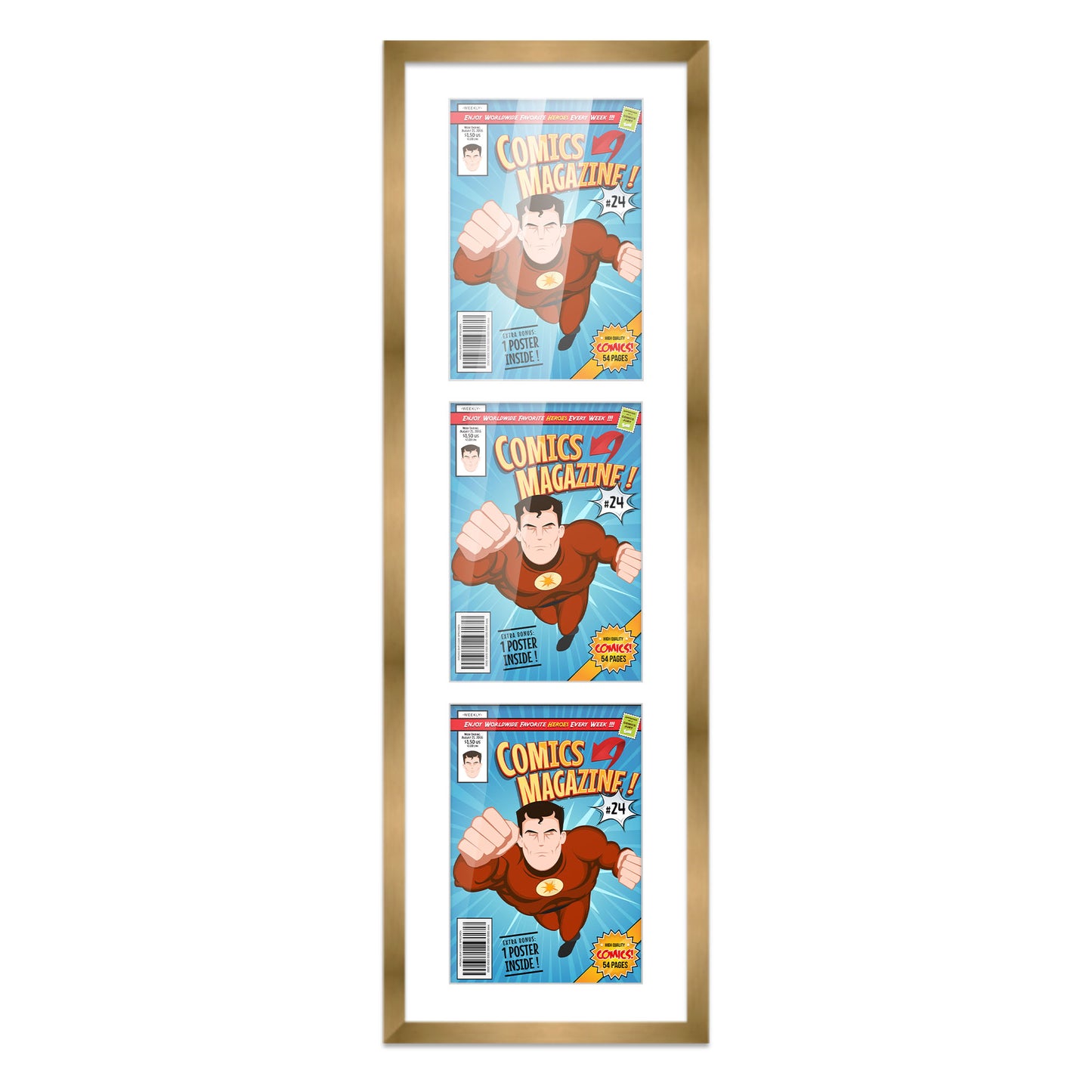 Comic Book Frame for 3 Comic Books