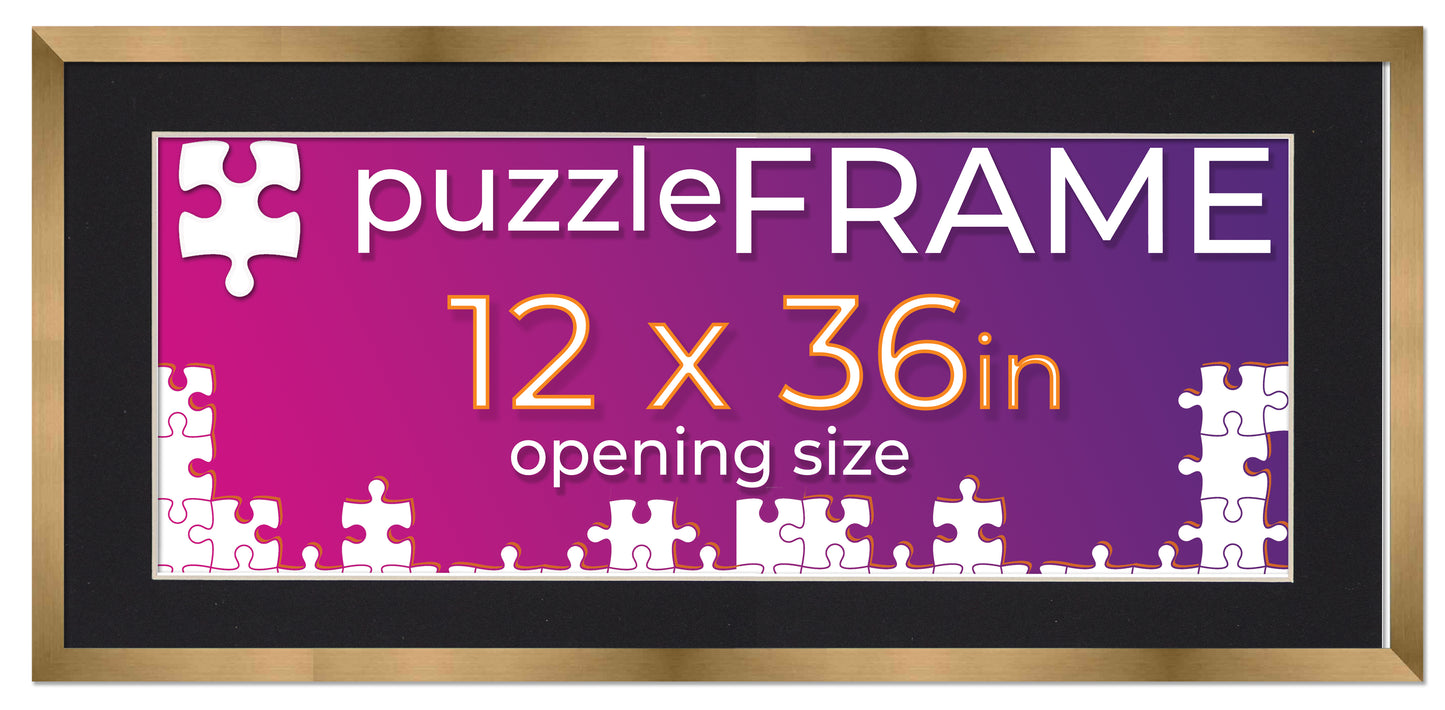 Bronze Frame With Black Mat for Jigsaw Puzzles