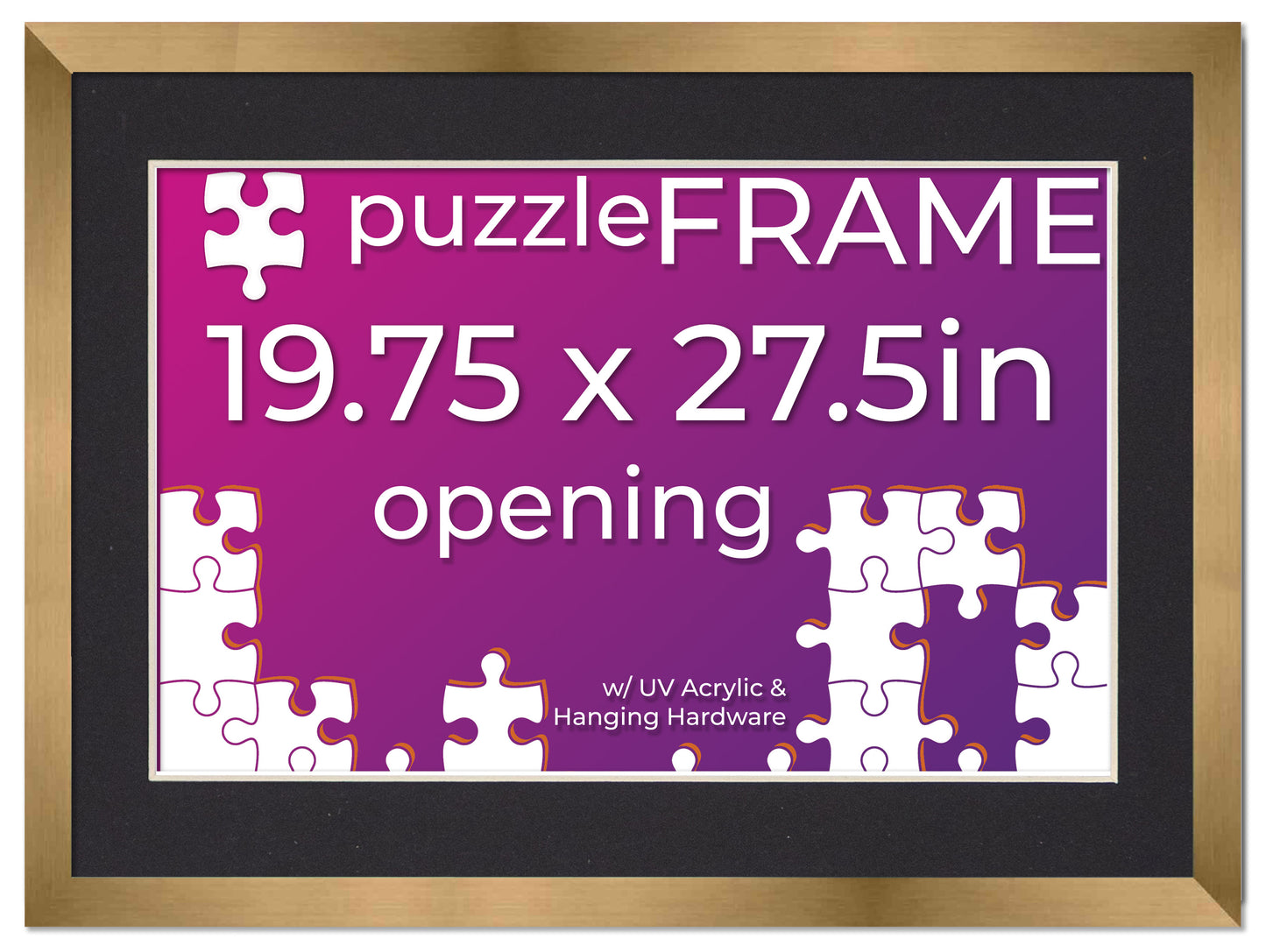 Bronze Frame With Black Mat for Jigsaw Puzzles