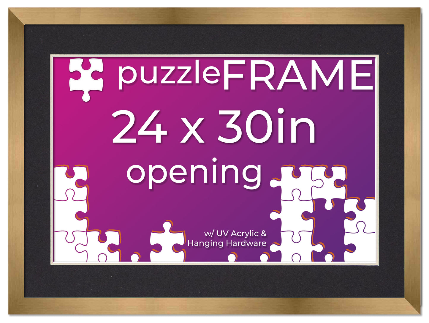Bronze Frame With Black Mat for Jigsaw Puzzles