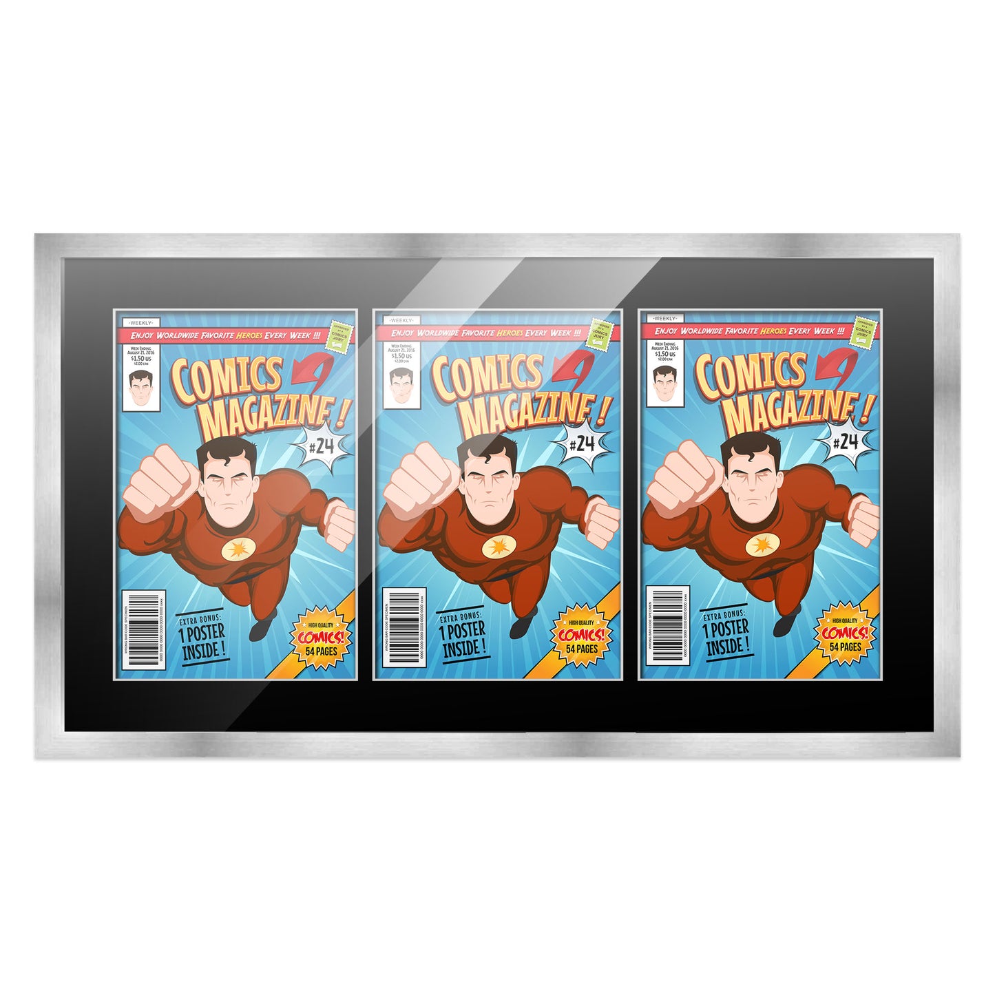 Comic Book Frame for 3 Comic Books