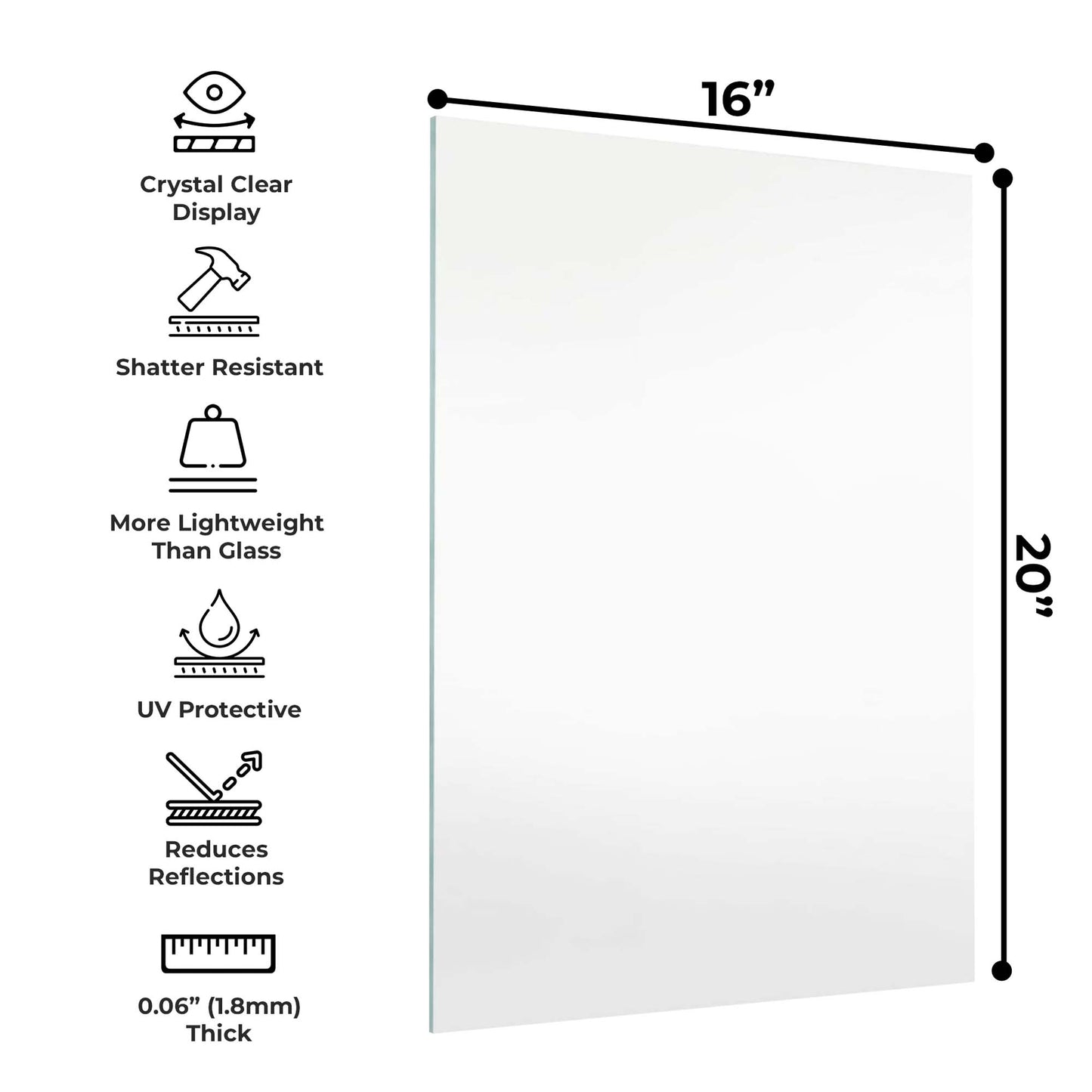 Non-Glare Frame-Grade Acrylic Replacement