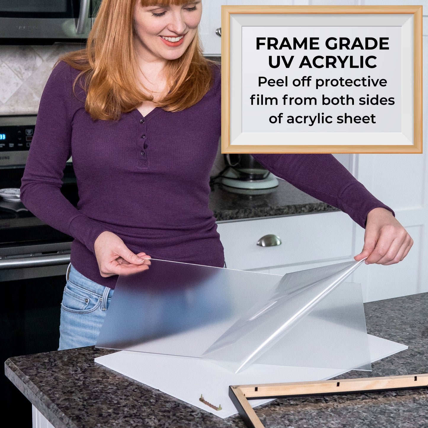 5x11 Frame Black Wood Picture Frame - UV Acrylic Plexiglass, Foam Board Backing aaa Hanging Hardware Included