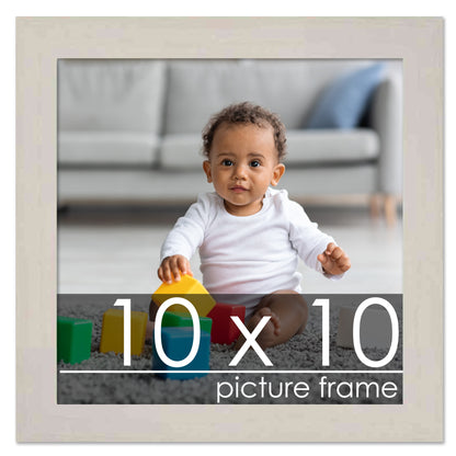 Traditional White Washed Wood Picture Frame
