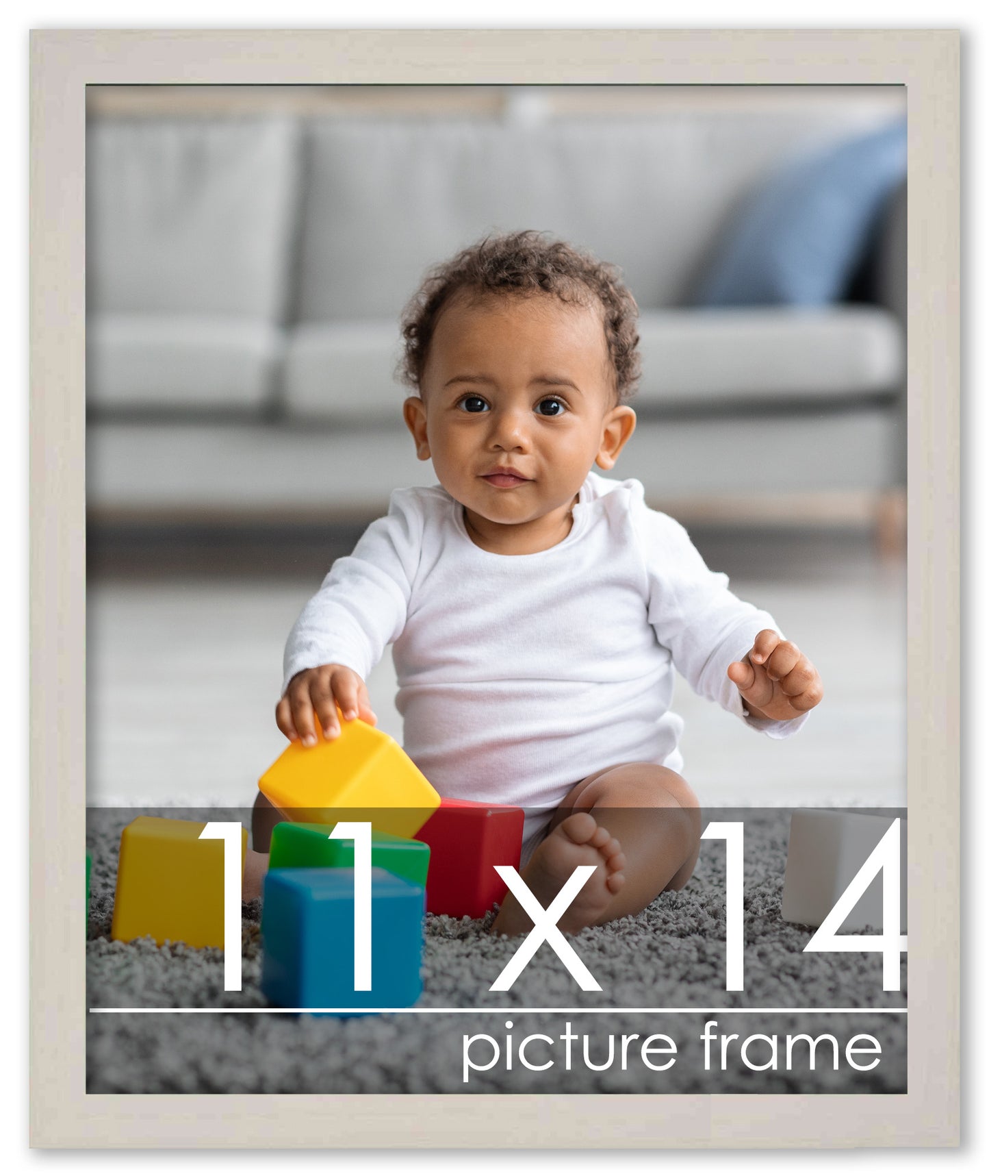 Traditional White Washed Wood Picture Frame