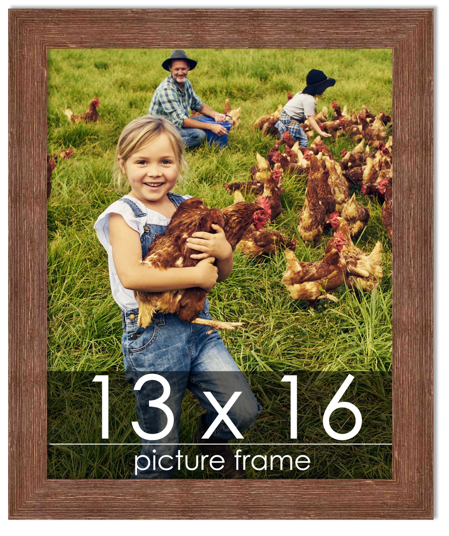 Distressed/Aged Brown Wood Picture Frame