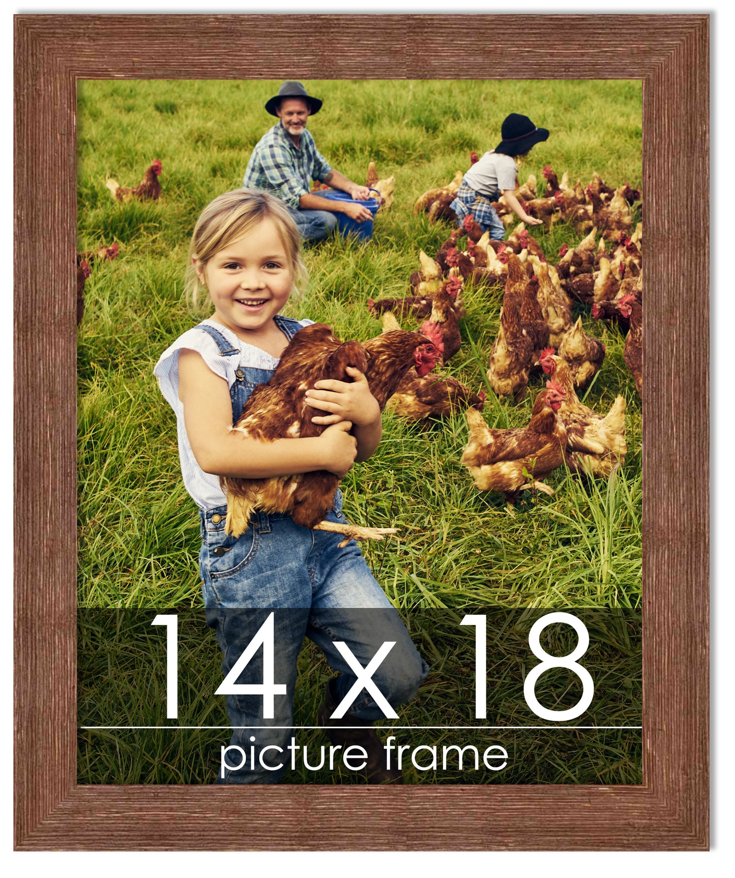 Distressed/Aged Brown Wood Picture Frame