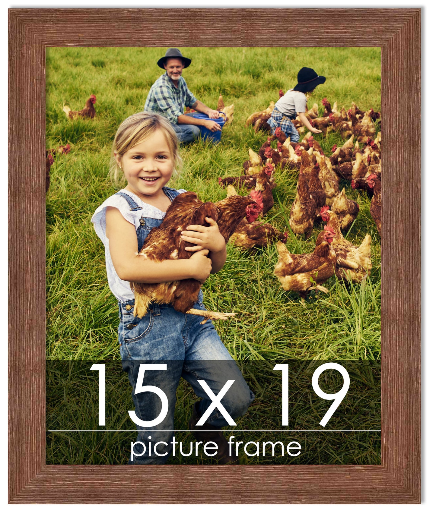 Distressed/Aged Brown Wood Picture Frame