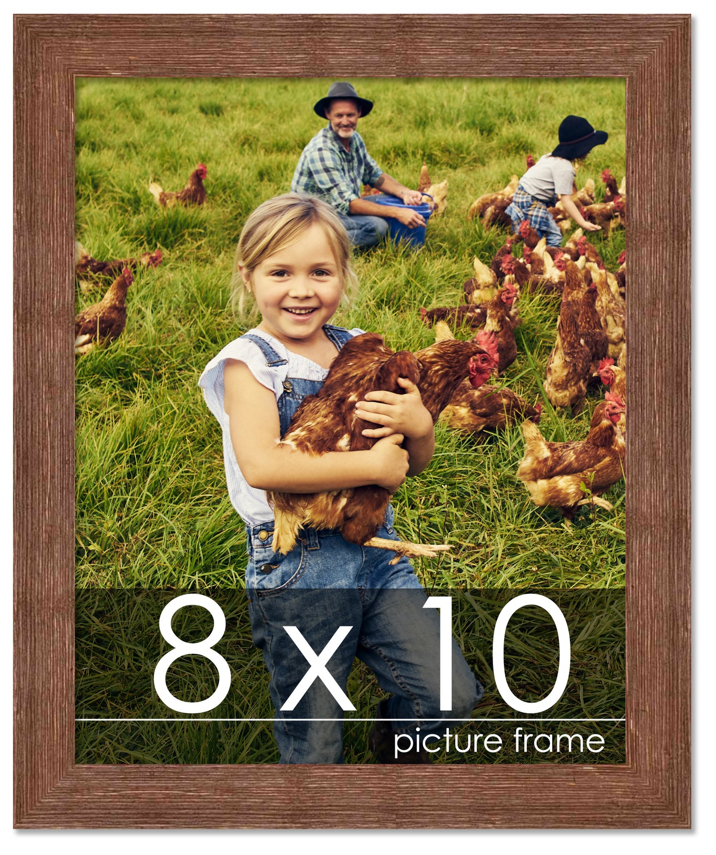 Distressed/Aged Brown Wood Picture Frame
