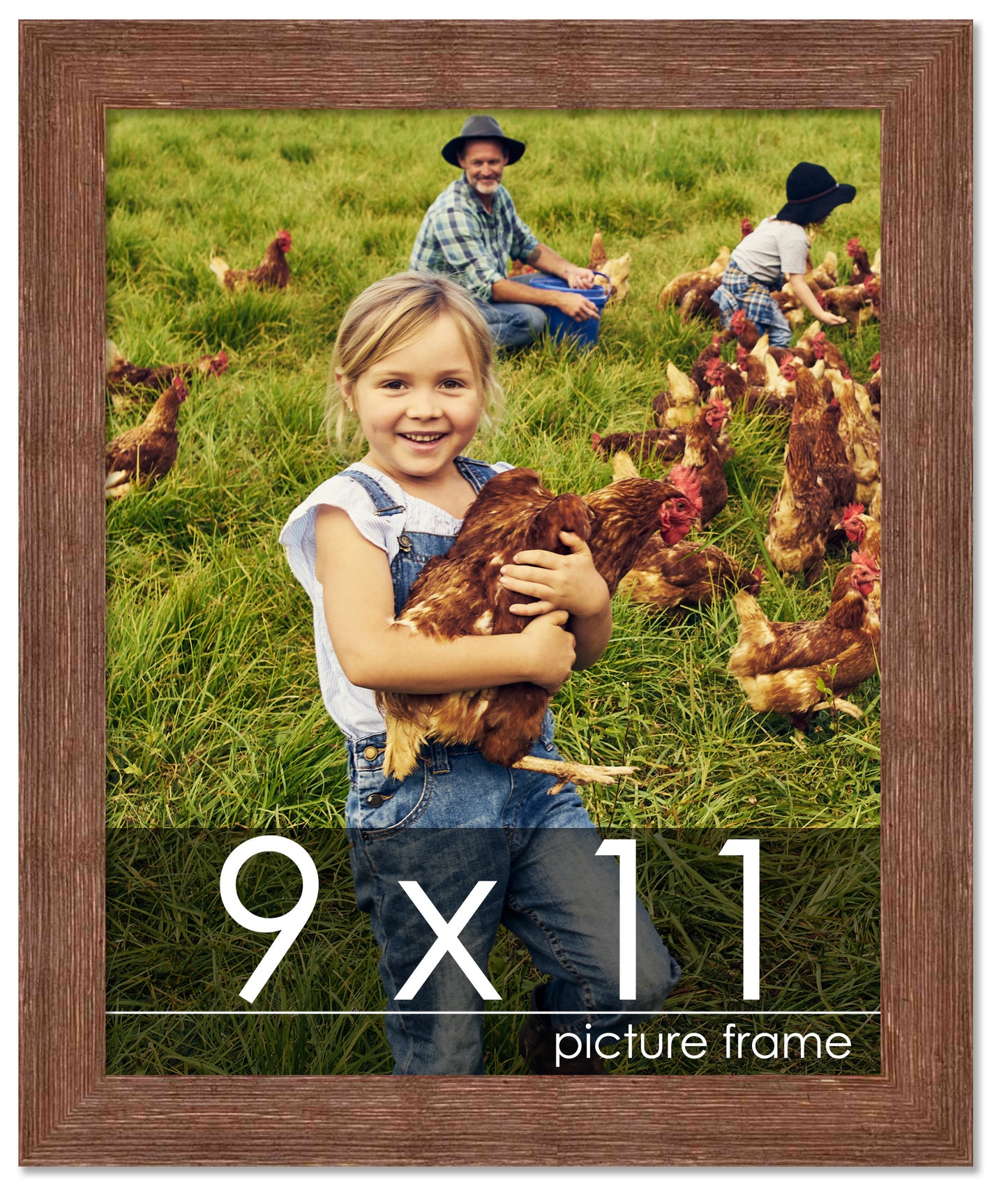 Distressed/Aged Brown Wood Picture Frame