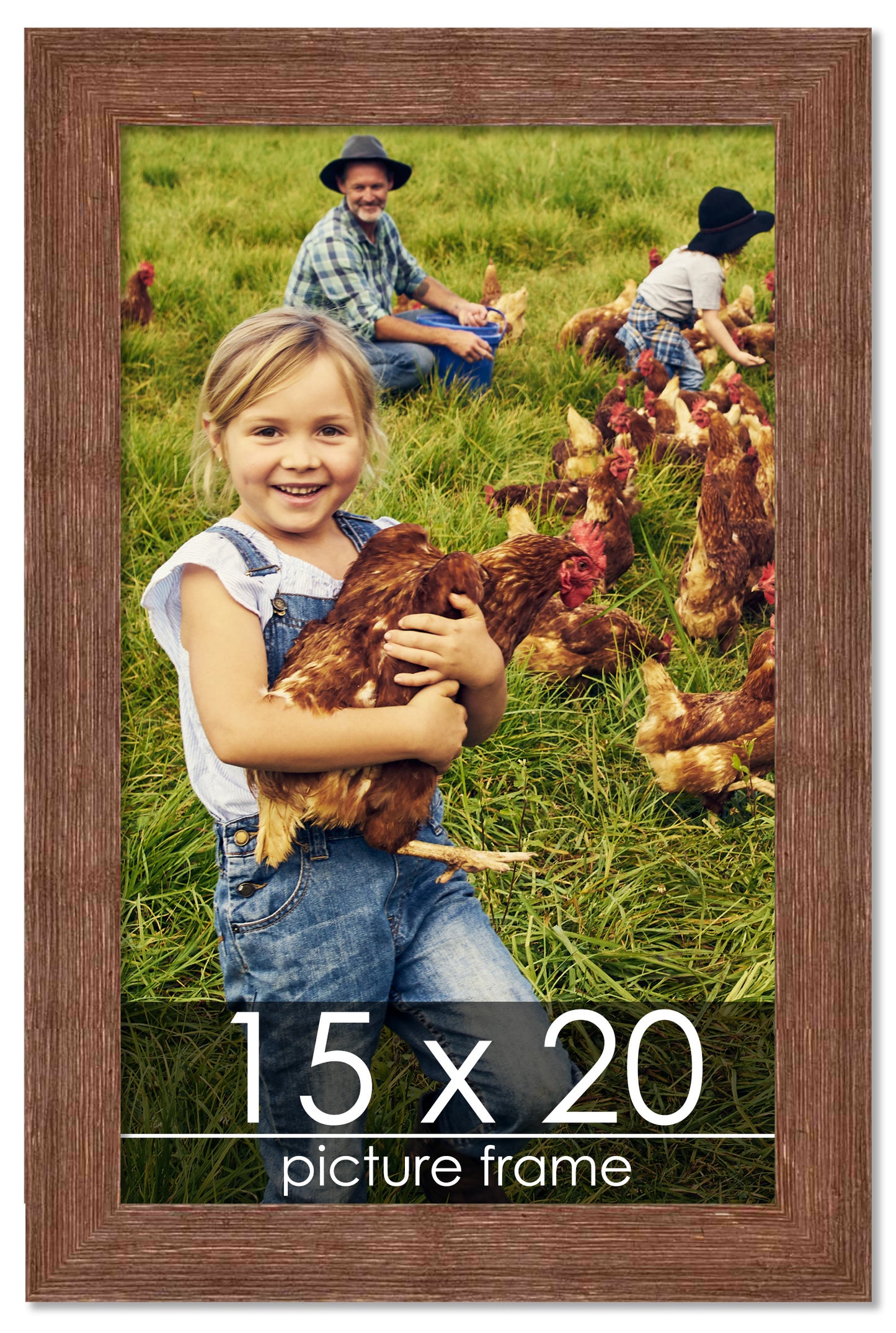 Distressed/Aged Brown Wood Picture Frame