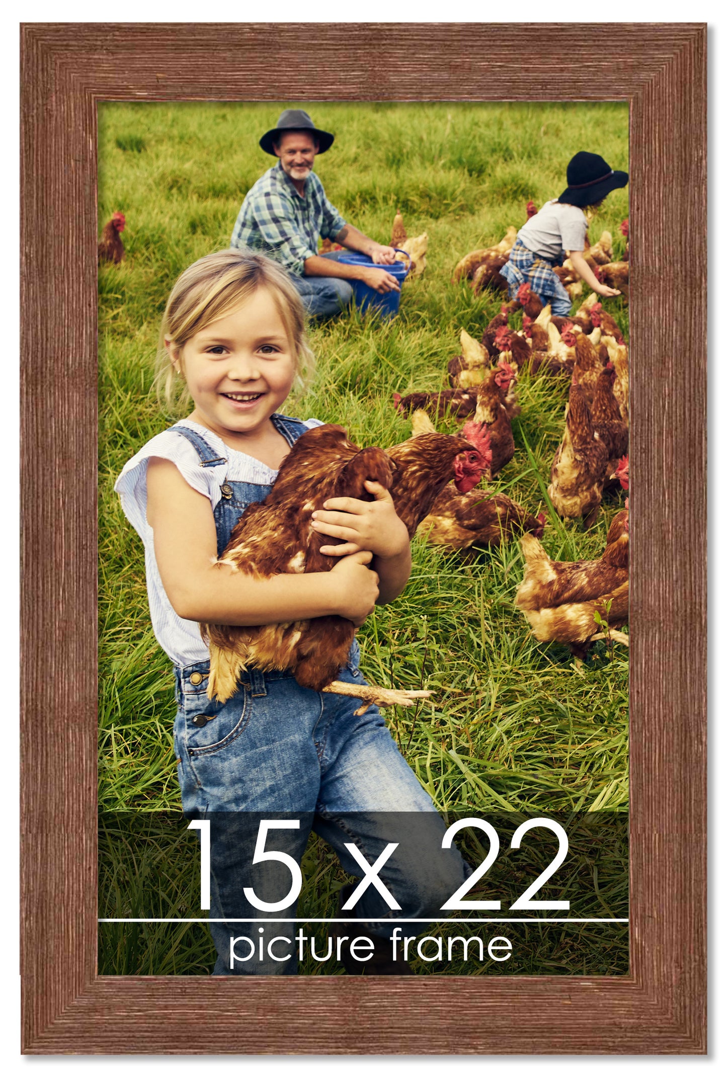 Distressed/Aged Brown Wood Picture Frame