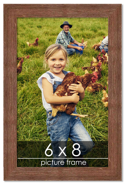 Distressed/Aged Brown Wood Picture Frame
