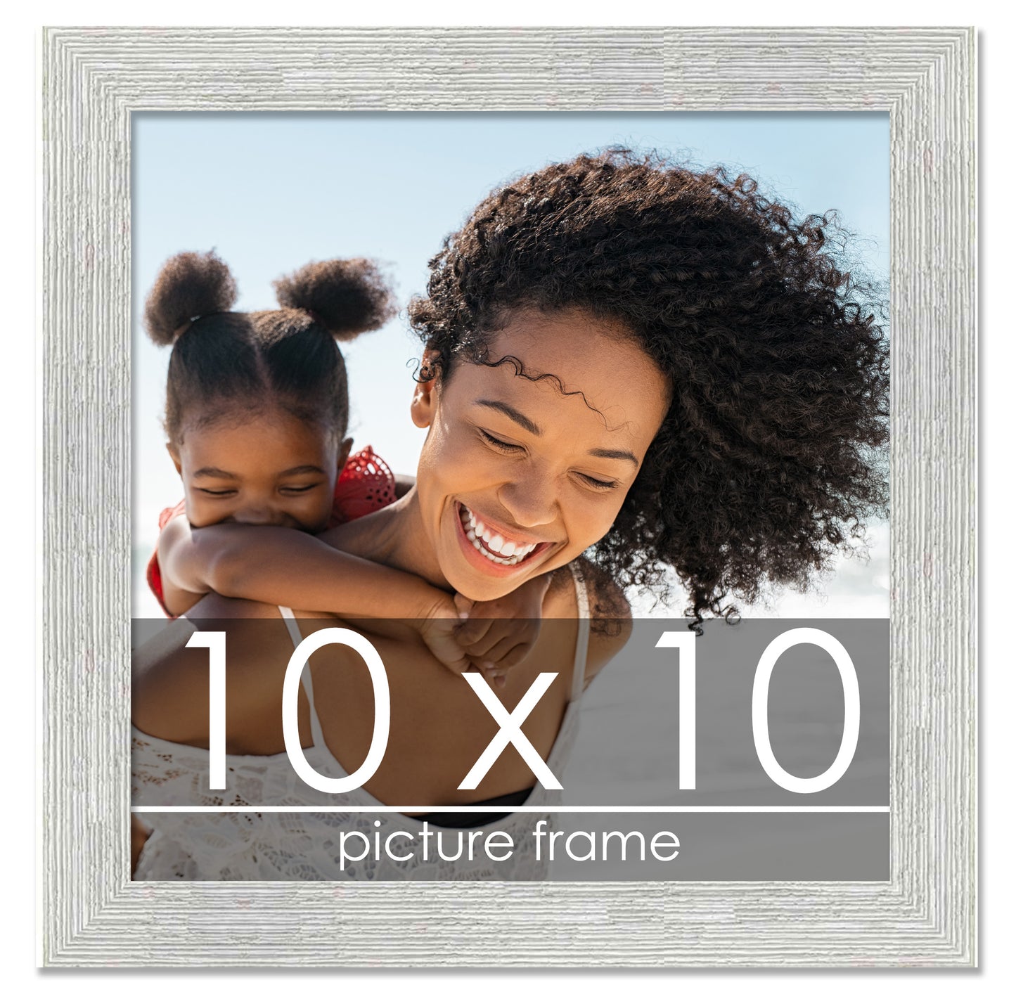 Distressed/Aged White Washed Wood Picture Frame