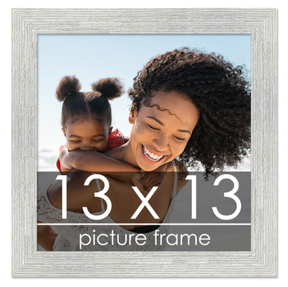 Distressed/Aged White Washed Wood Picture Frame