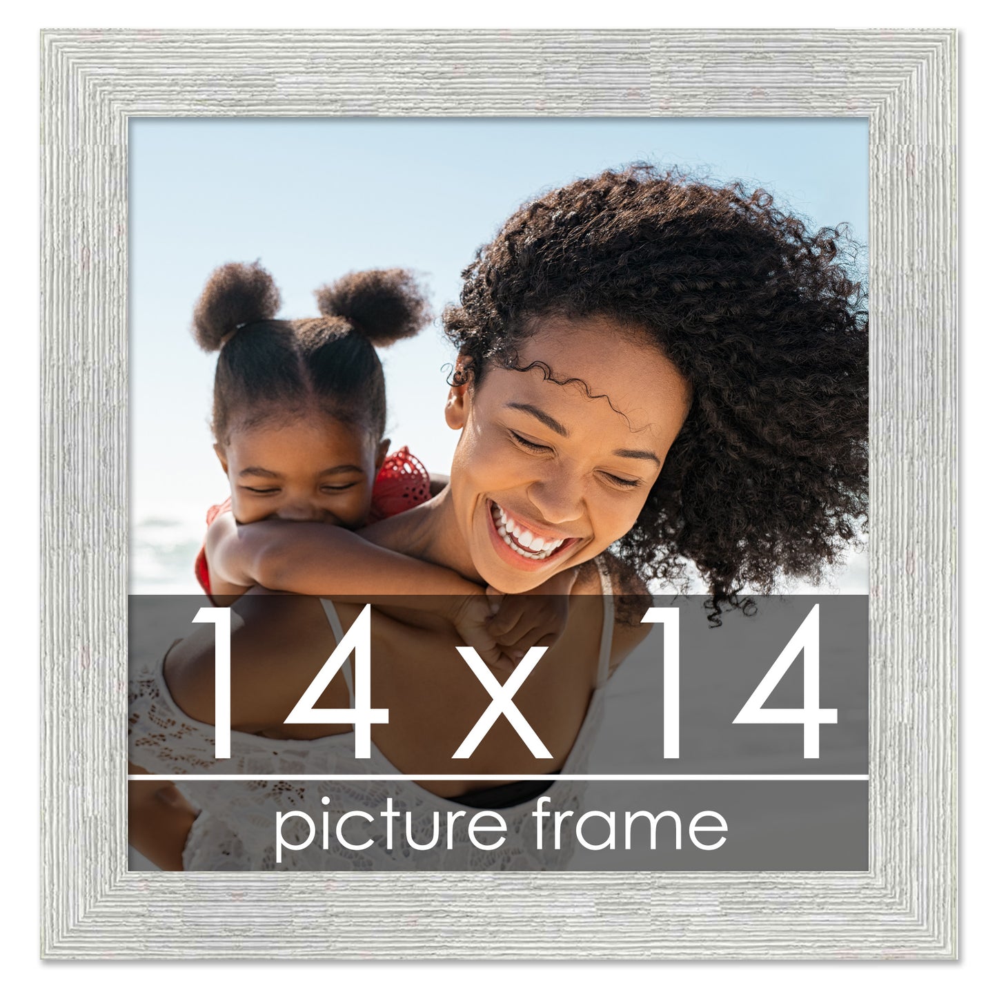 Distressed/Aged White Washed Wood Picture Frame