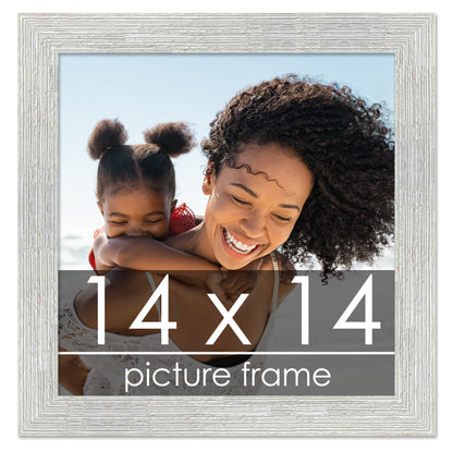 Distressed/Aged White Washed Wood Picture Frame