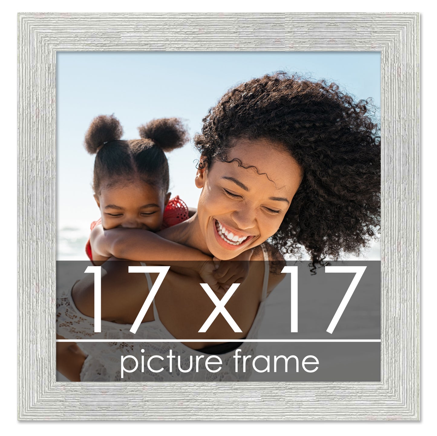 Distressed/Aged White Washed Wood Picture Frame