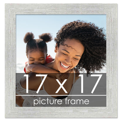 Distressed/Aged White Washed Wood Picture Frame