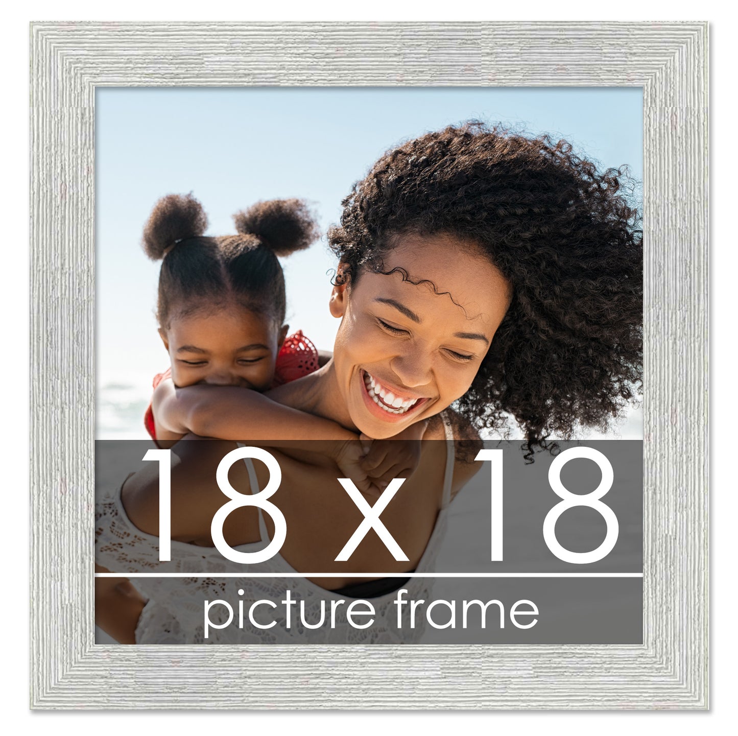 Distressed/Aged White Washed Wood Picture Frame
