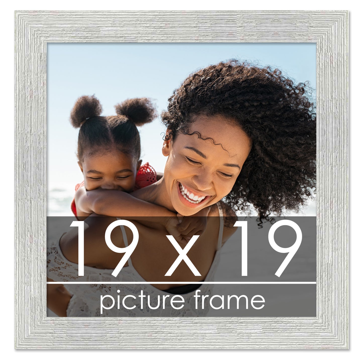 Distressed/Aged White Washed Wood Picture Frame