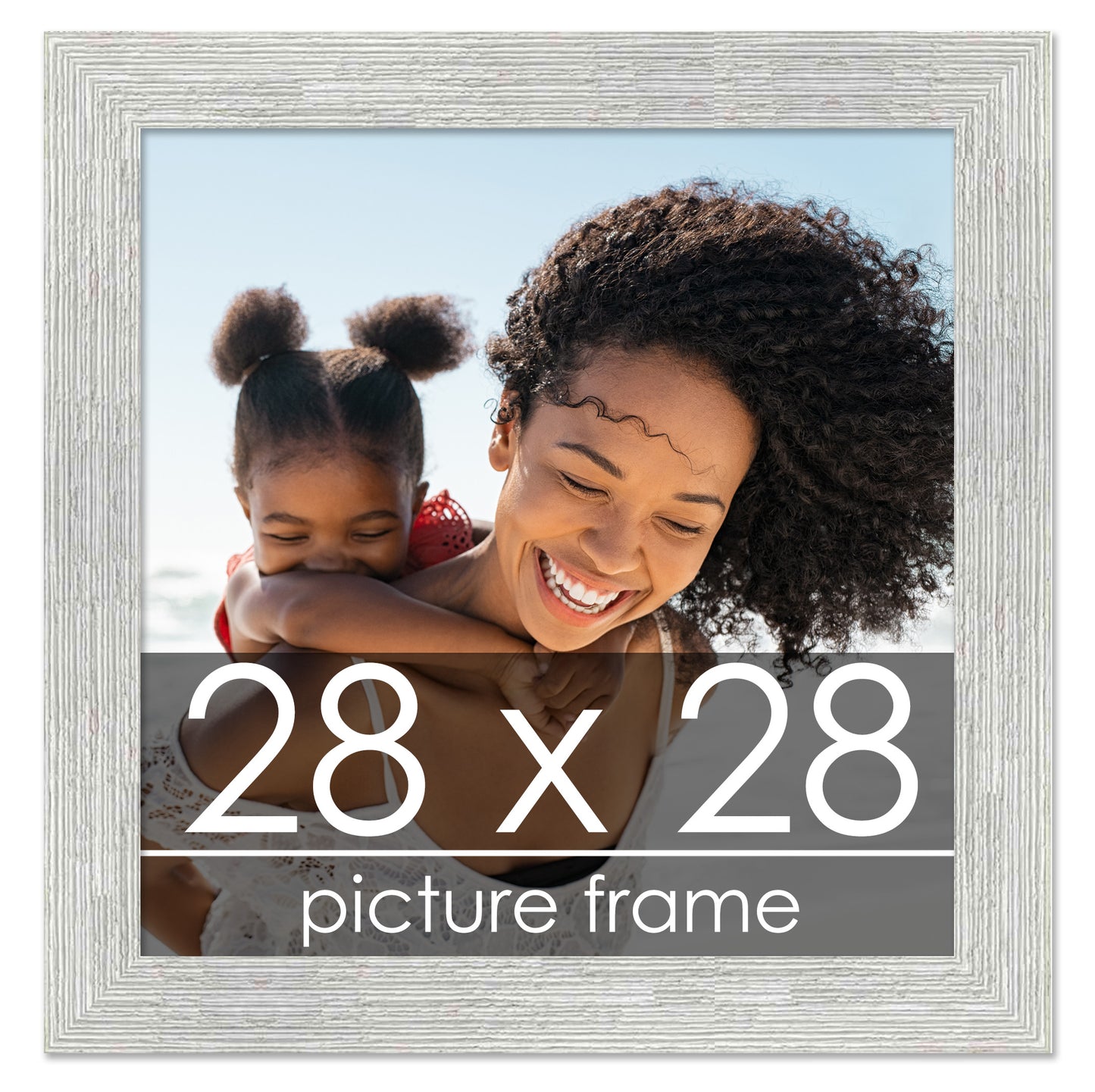 Distressed/Aged White Washed Wood Picture Frame