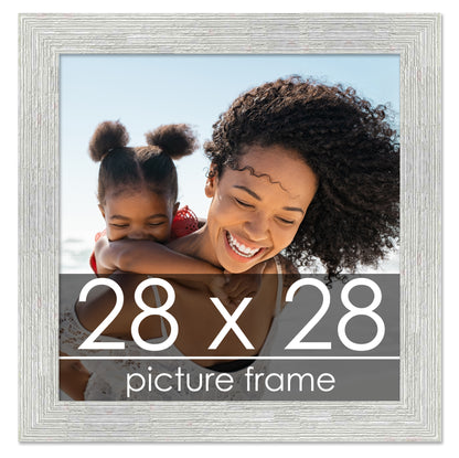 Distressed/Aged White Washed Wood Picture Frame