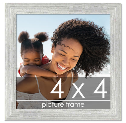 Distressed/Aged White Washed Wood Picture Frame