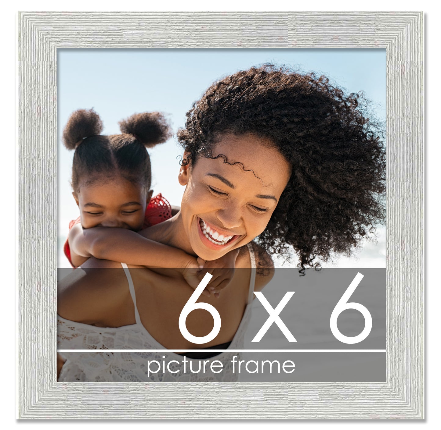 Distressed/Aged White Washed Wood Picture Frame