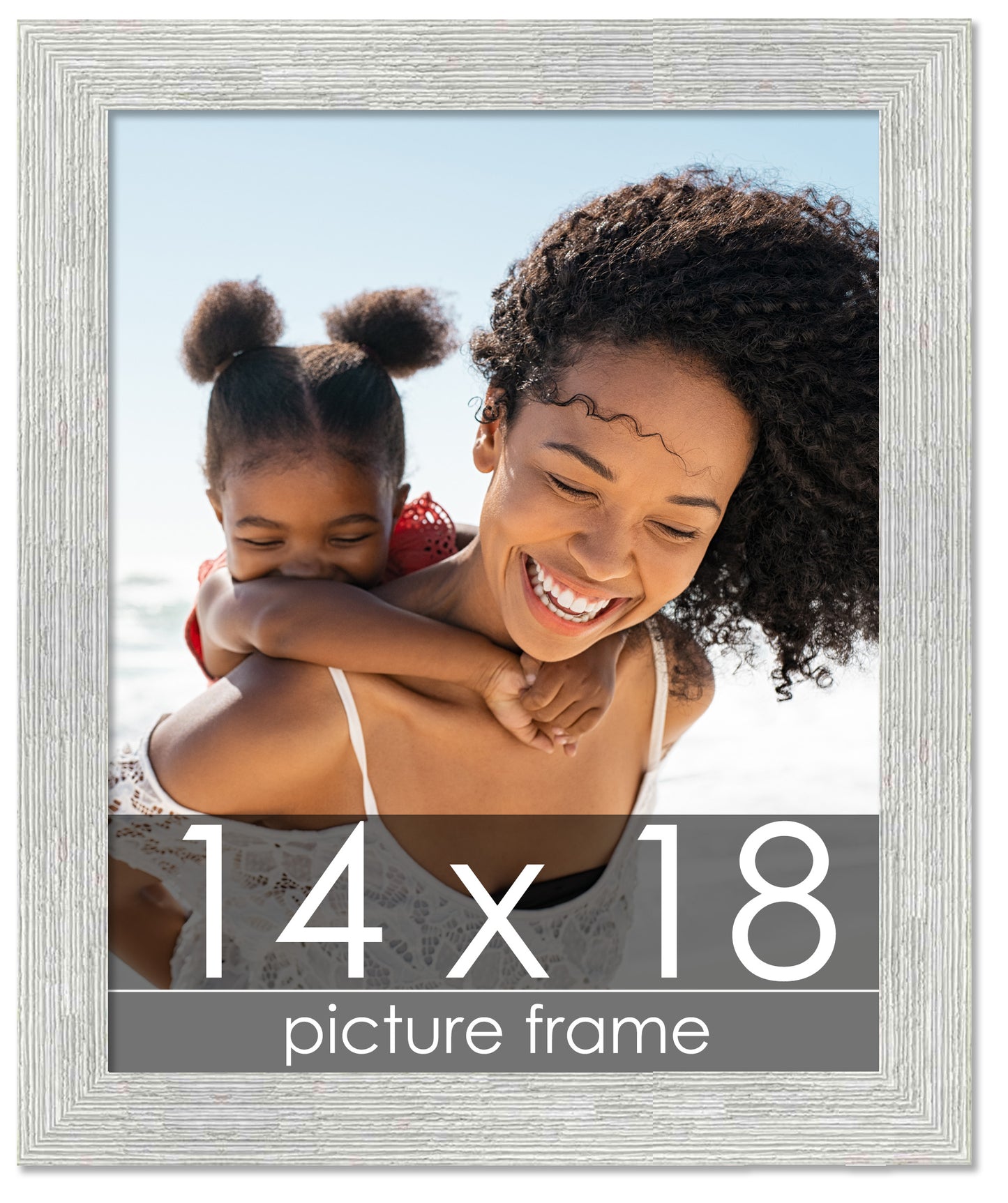 Distressed/Aged White Washed Wood Picture Frame